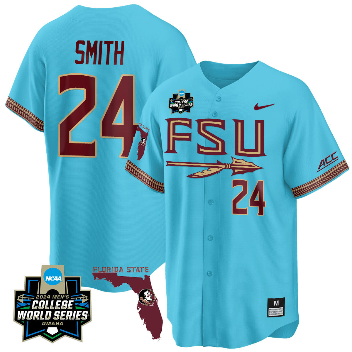 Men's Florida State Seminoles 2024 College World Series Vapor Premier Limited Jersey V2 - All Stitched