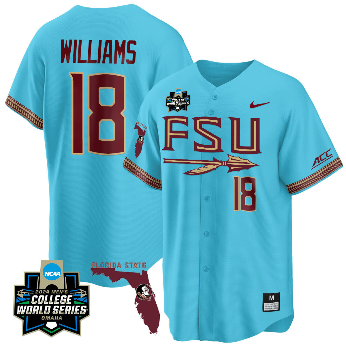 Men's Florida State Seminoles 2024 College World Series Vapor Premier Limited Jersey V2 - All Stitched