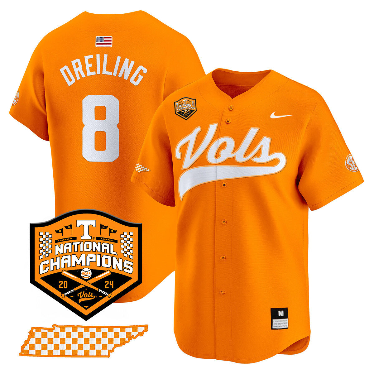 Men's Tennessee Volunteers 2024 National Champions Vapor Premier Limited Jersey - All Stitched