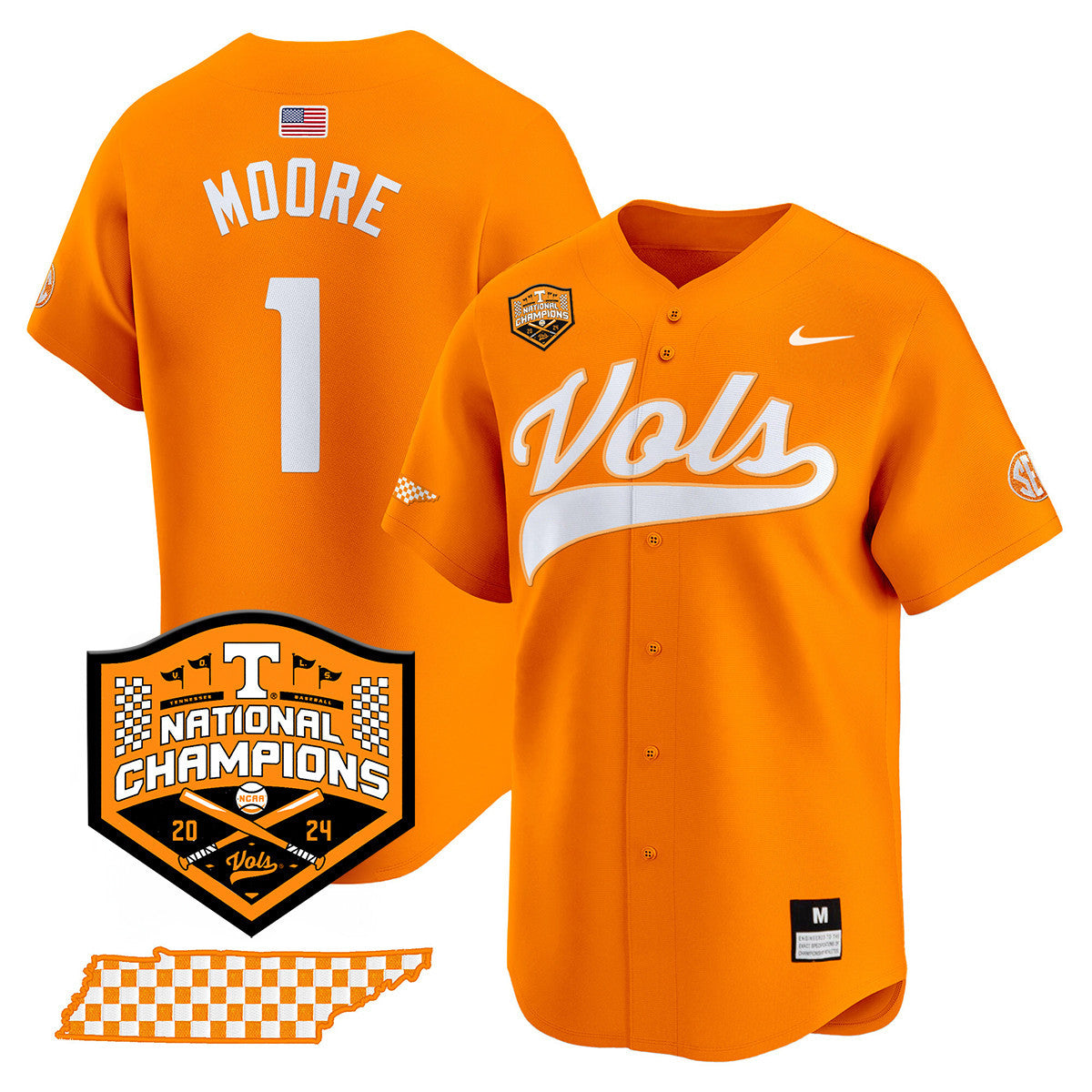 Men's Tennessee Volunteers 2024 National Champions Vapor Premier Limited Jersey - All Stitched