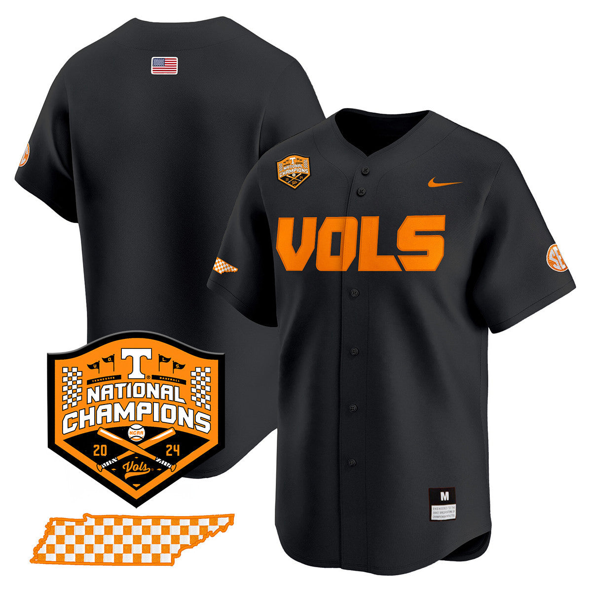 Men's Tennessee Volunteers 2024 National Champions Vapor Premier Limited Jersey V1 - All Stitched