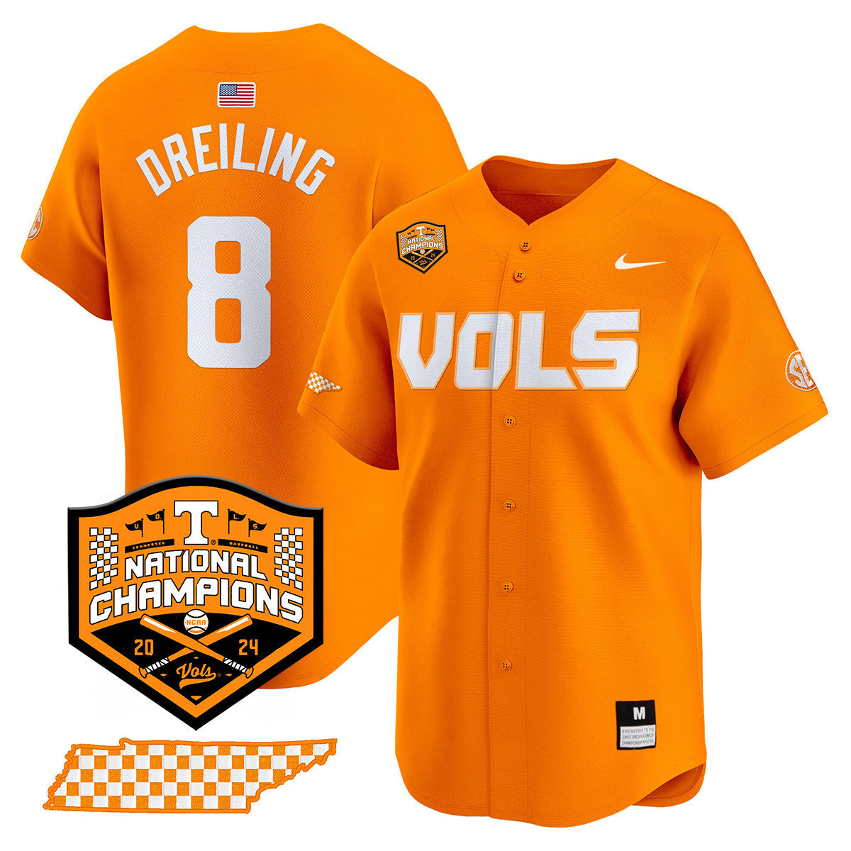 Men's Tennessee Volunteers 2024 National Champions Vapor Premier Limited Jersey V1 - All Stitched