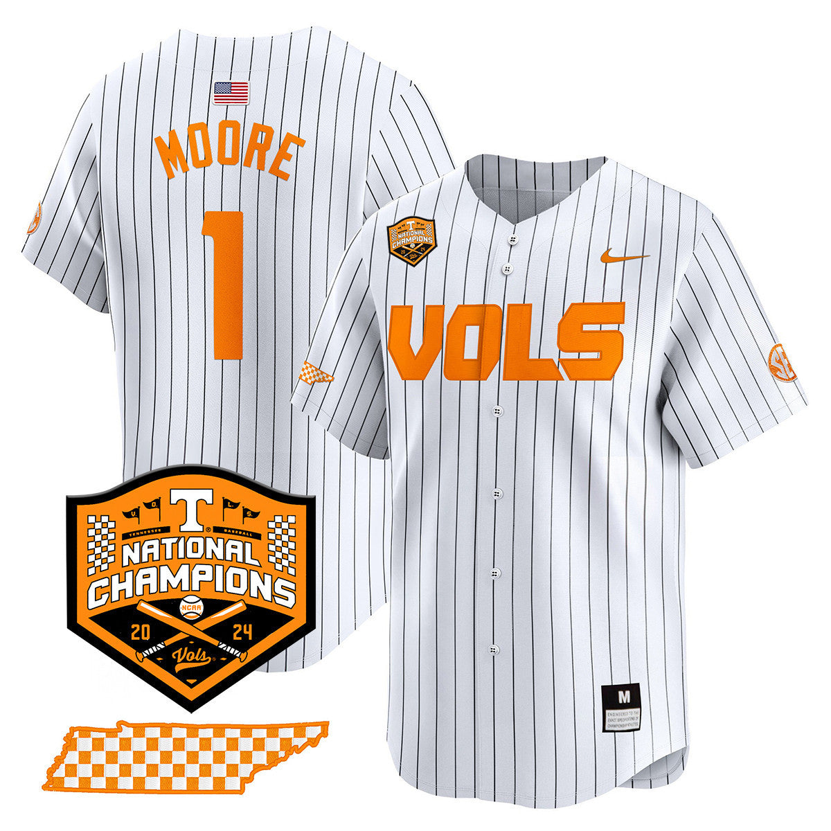 Men's Tennessee Volunteers 2024 National Champions Vapor Premier Limited Jersey V1 - All Stitched