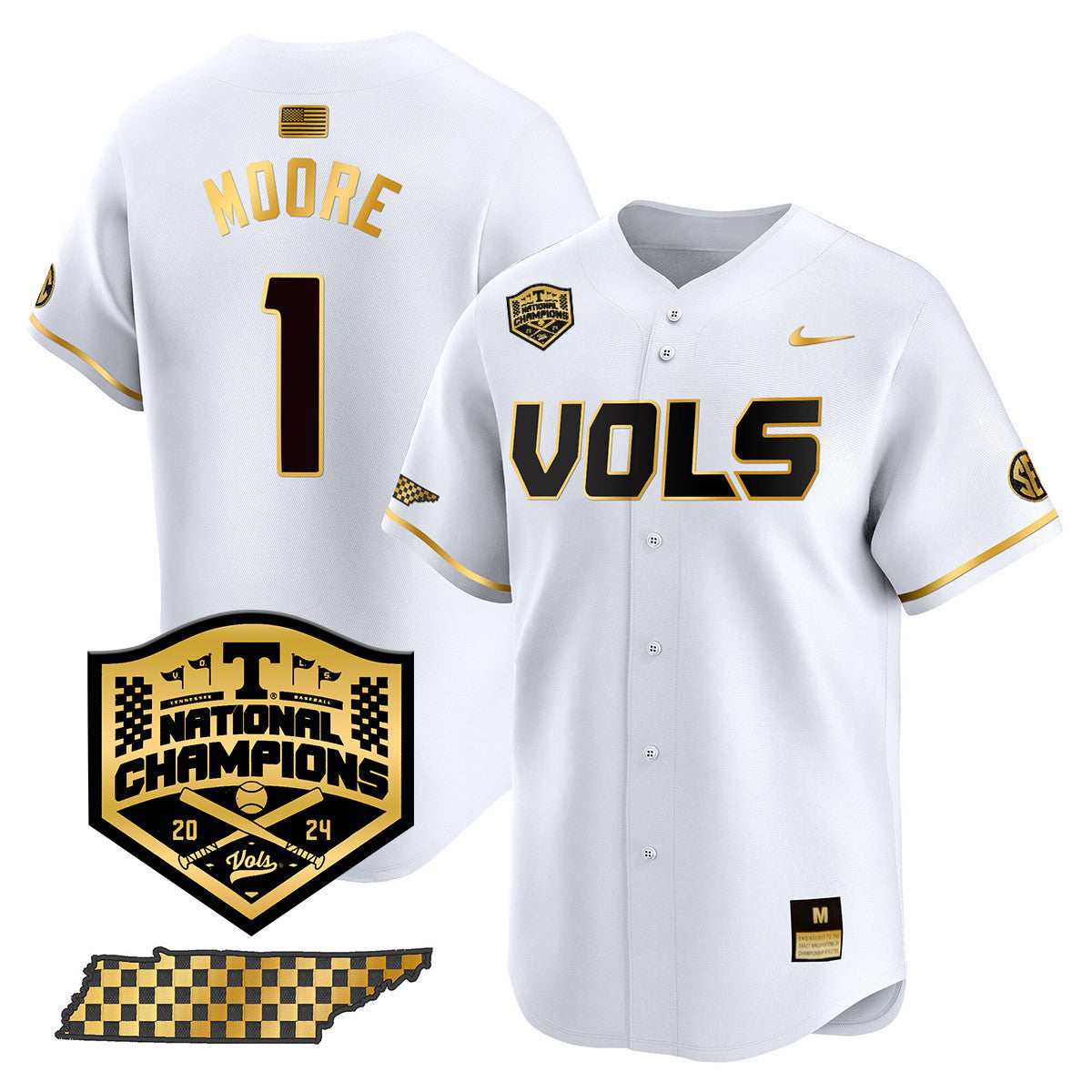 Men's Tennessee Volunteers 2024 National Champions Vapor Premier Limited Jersey V1 - All Stitched