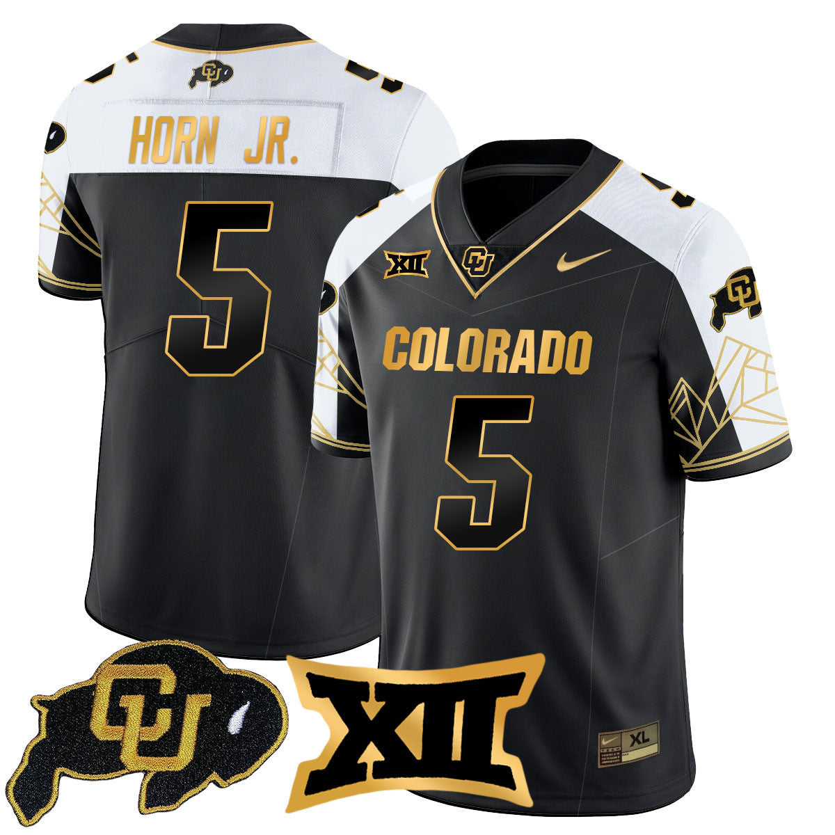 Men's Colorado Buffaloes 2024 Vapor Limited Gold Jersey N3 - All Stitched