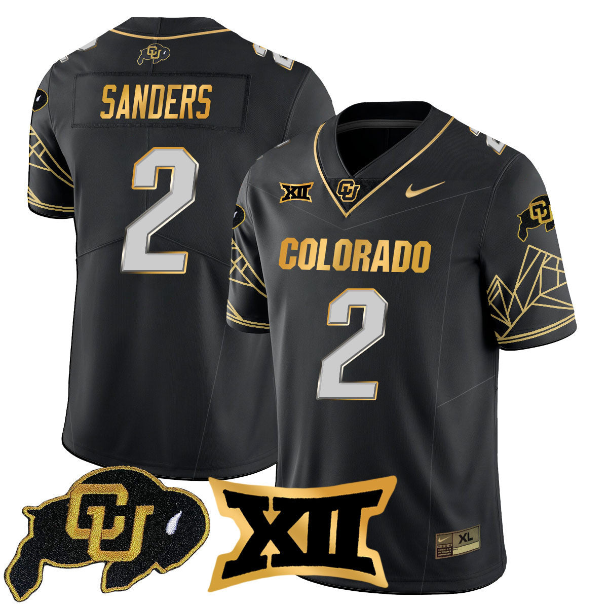Men's Colorado Buffaloes 2024 Vapor Limited Gold Jersey N3 - All Stitched