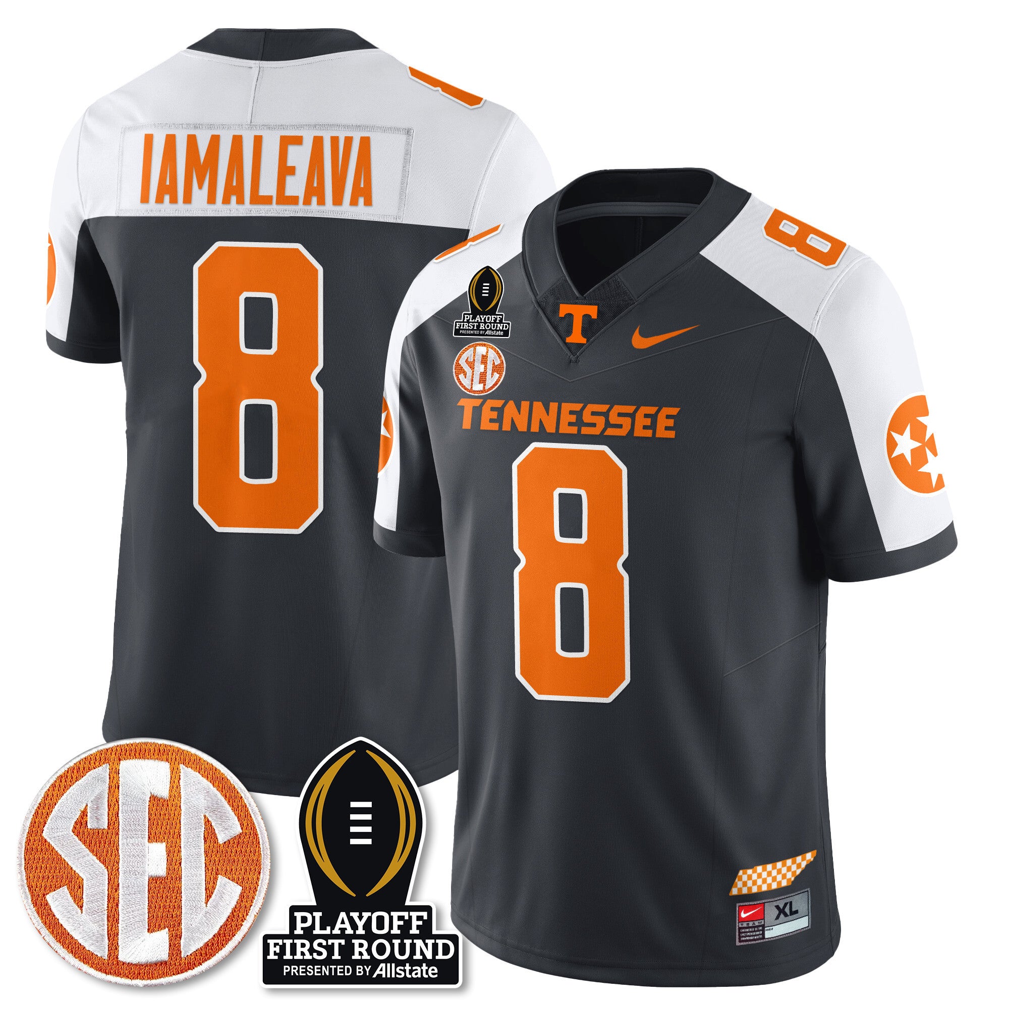 Men's Tennessee Volunteers Football Jersey - Playoff First Round Patch - All Stitched
