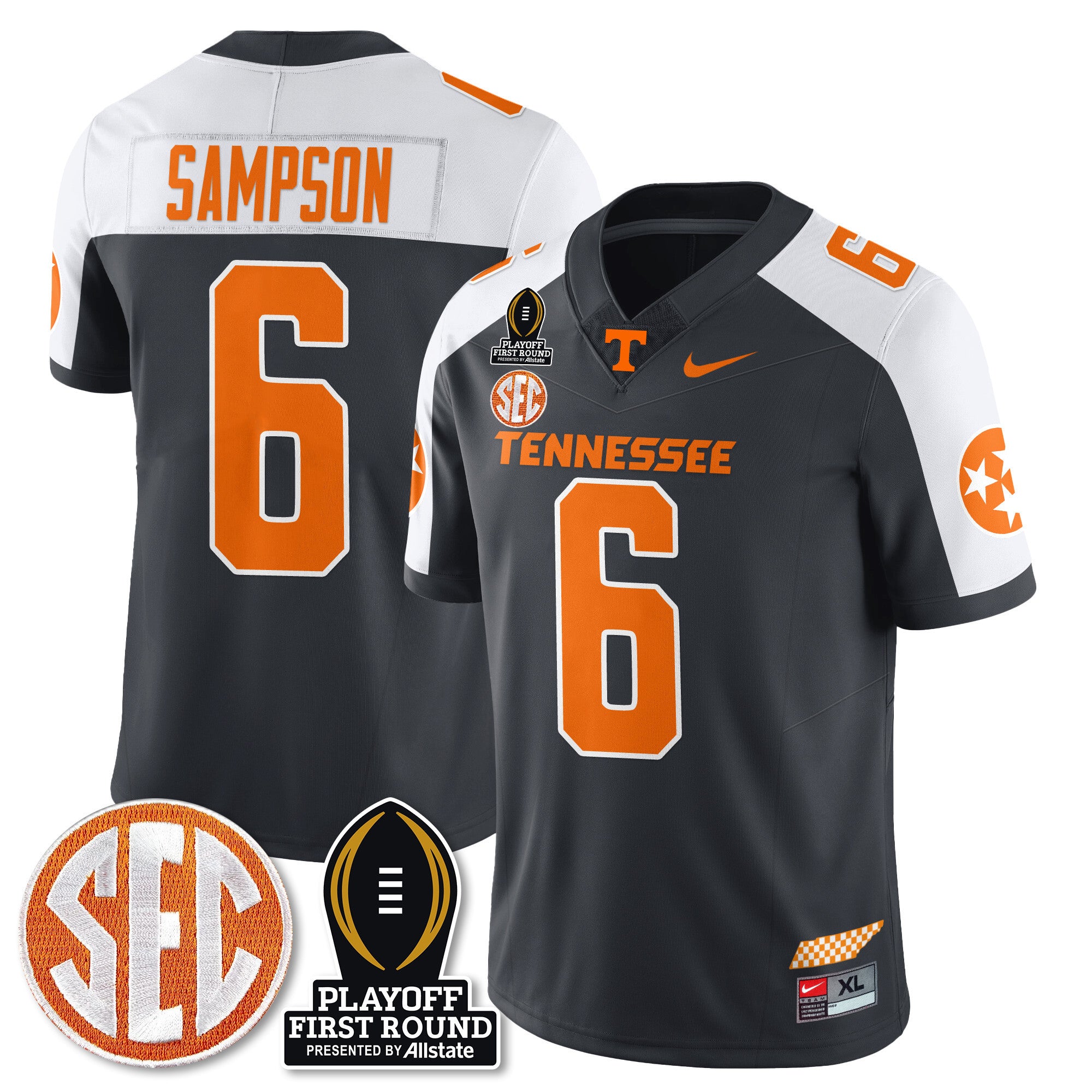 Men's Tennessee Volunteers Football Jersey - Playoff First Round Patch - All Stitched