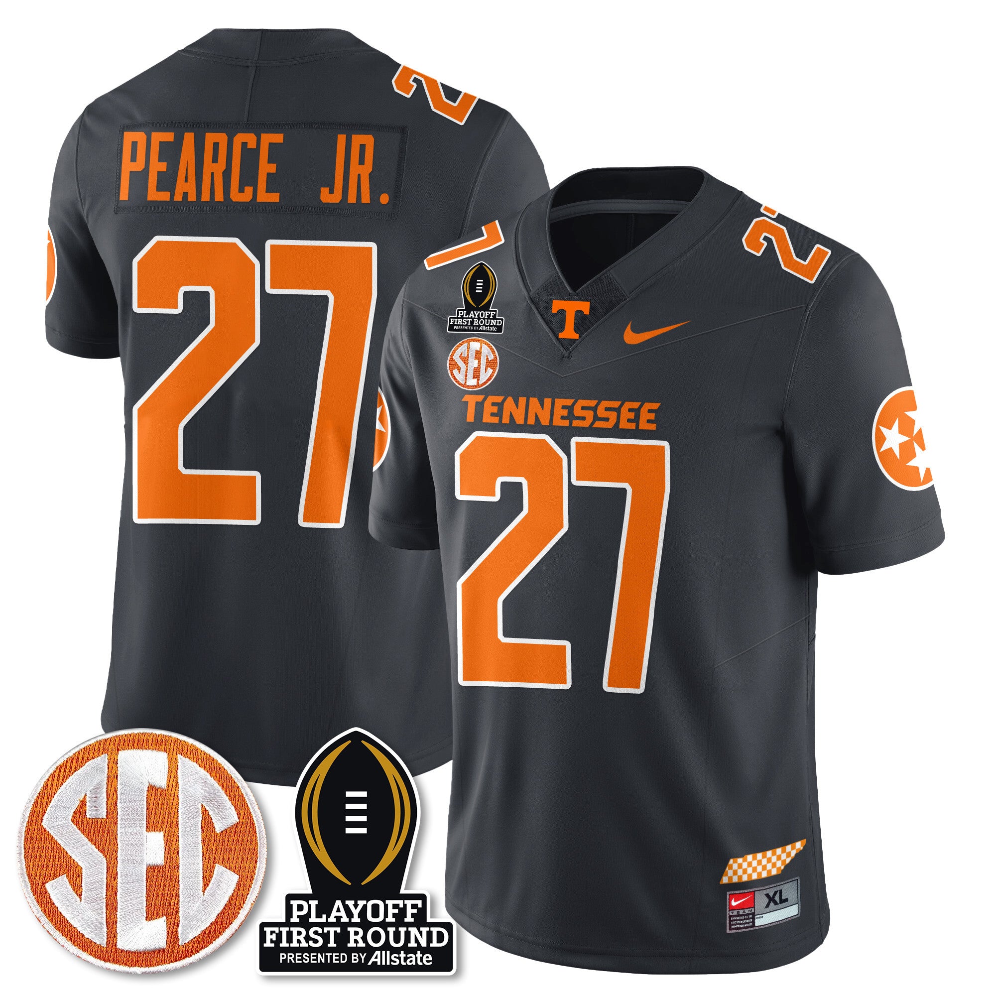 Men's Tennessee Volunteers Football Jersey - Playoff First Round Patch - All Stitched
