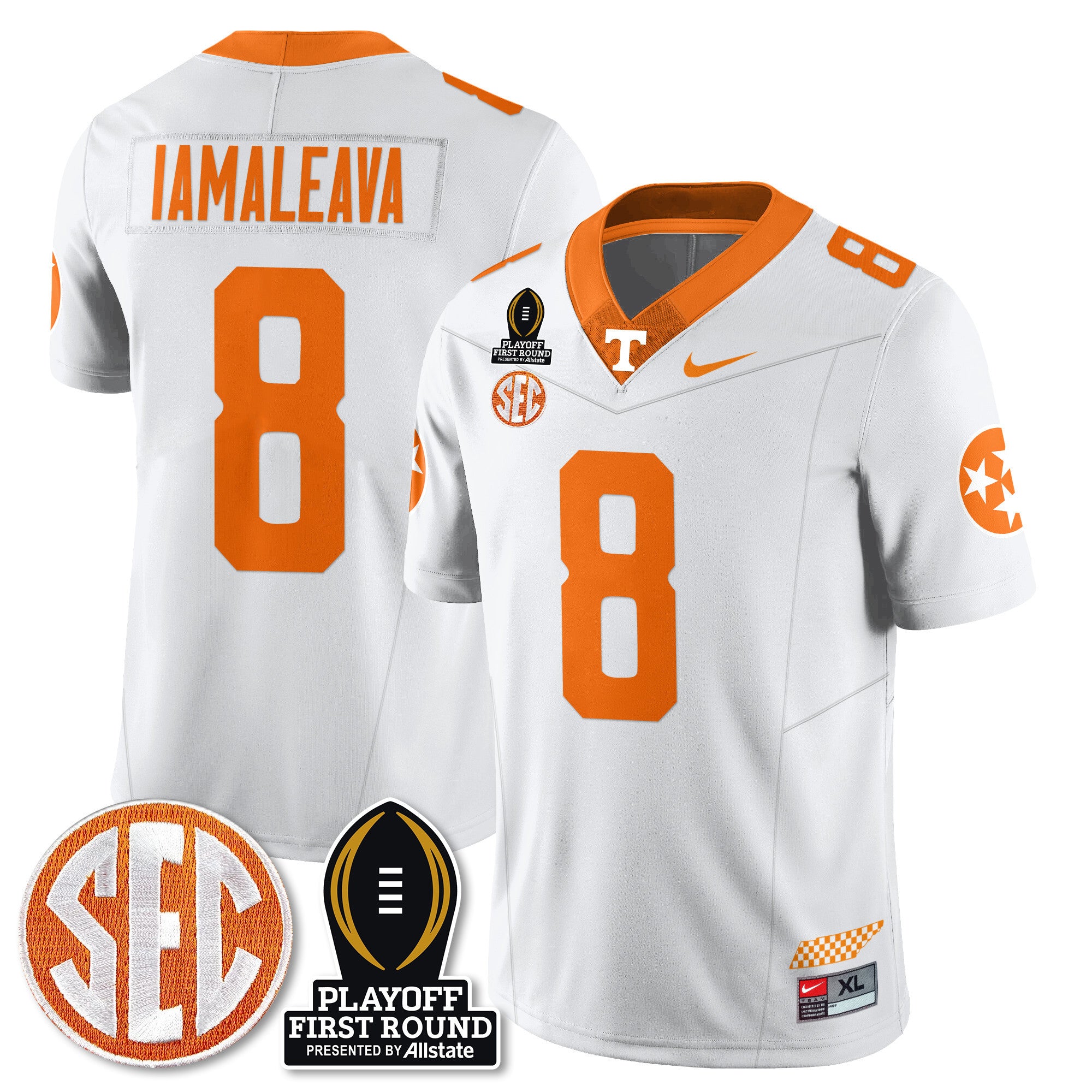 Men's Tennessee Volunteers Football Jersey - Playoff First Round Patch - All Stitched
