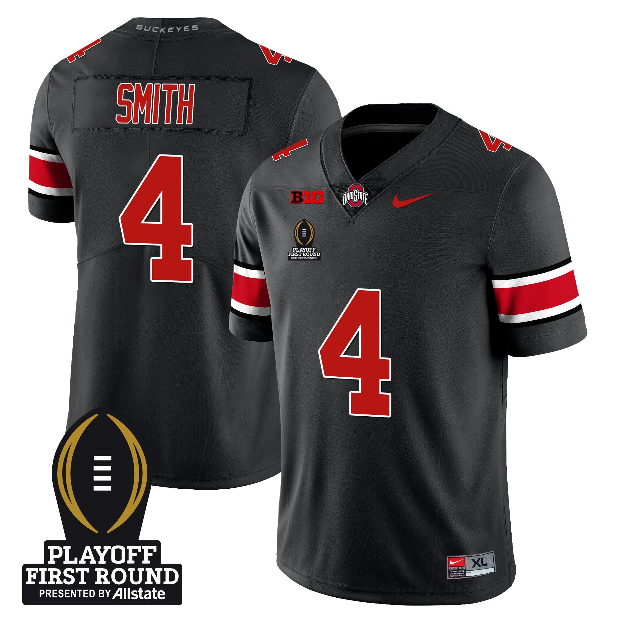 Men's Ohio State Buckeyes Football - Playoff First Round Patch - All Stitched