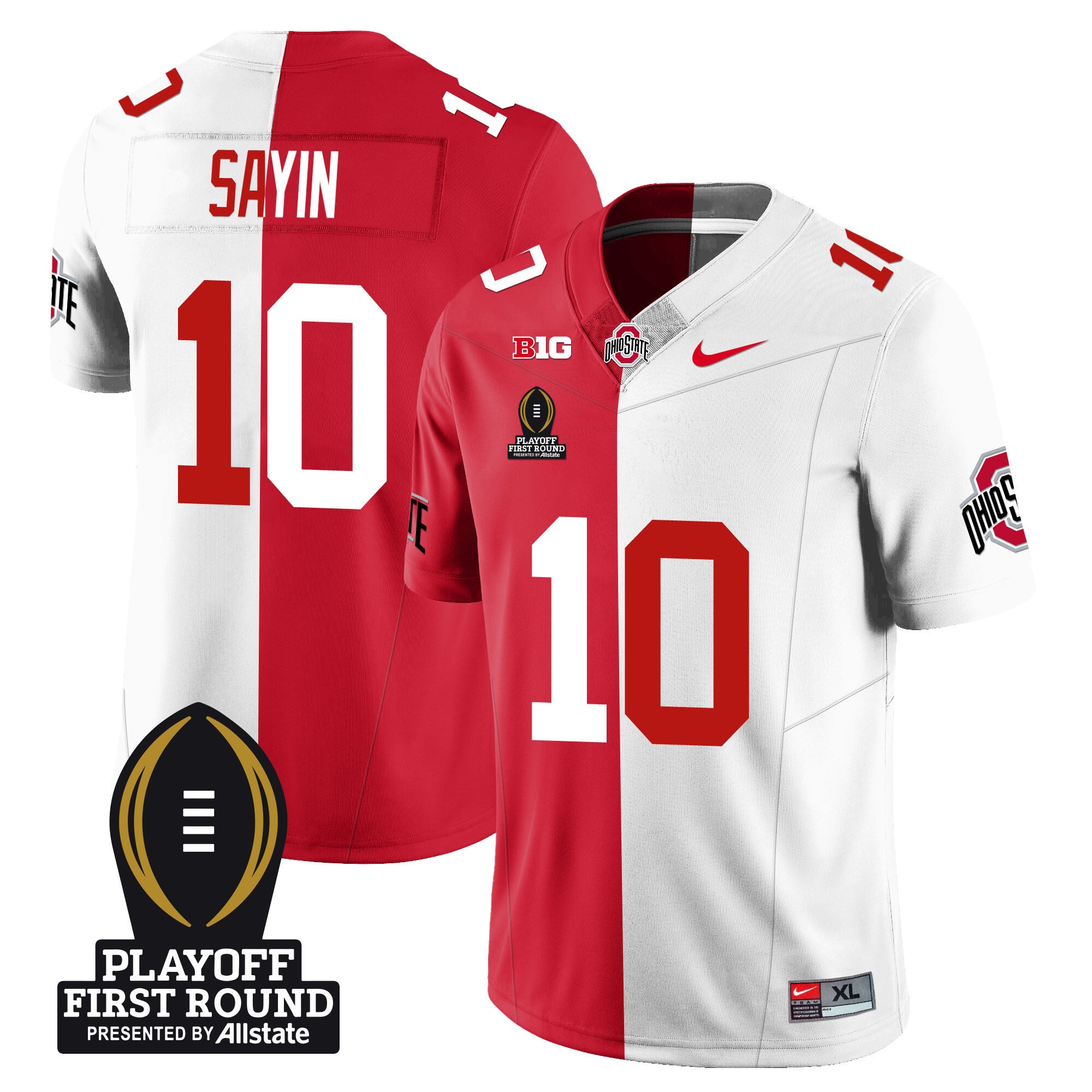 Men's Ohio State Buckeyes Football - Playoff First Round Patch - All Stitched