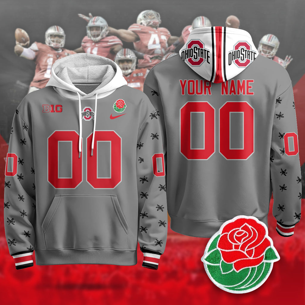 Custom Ohio State Buckeyes 2024 Rose Bowl Hoodie - All Stitched