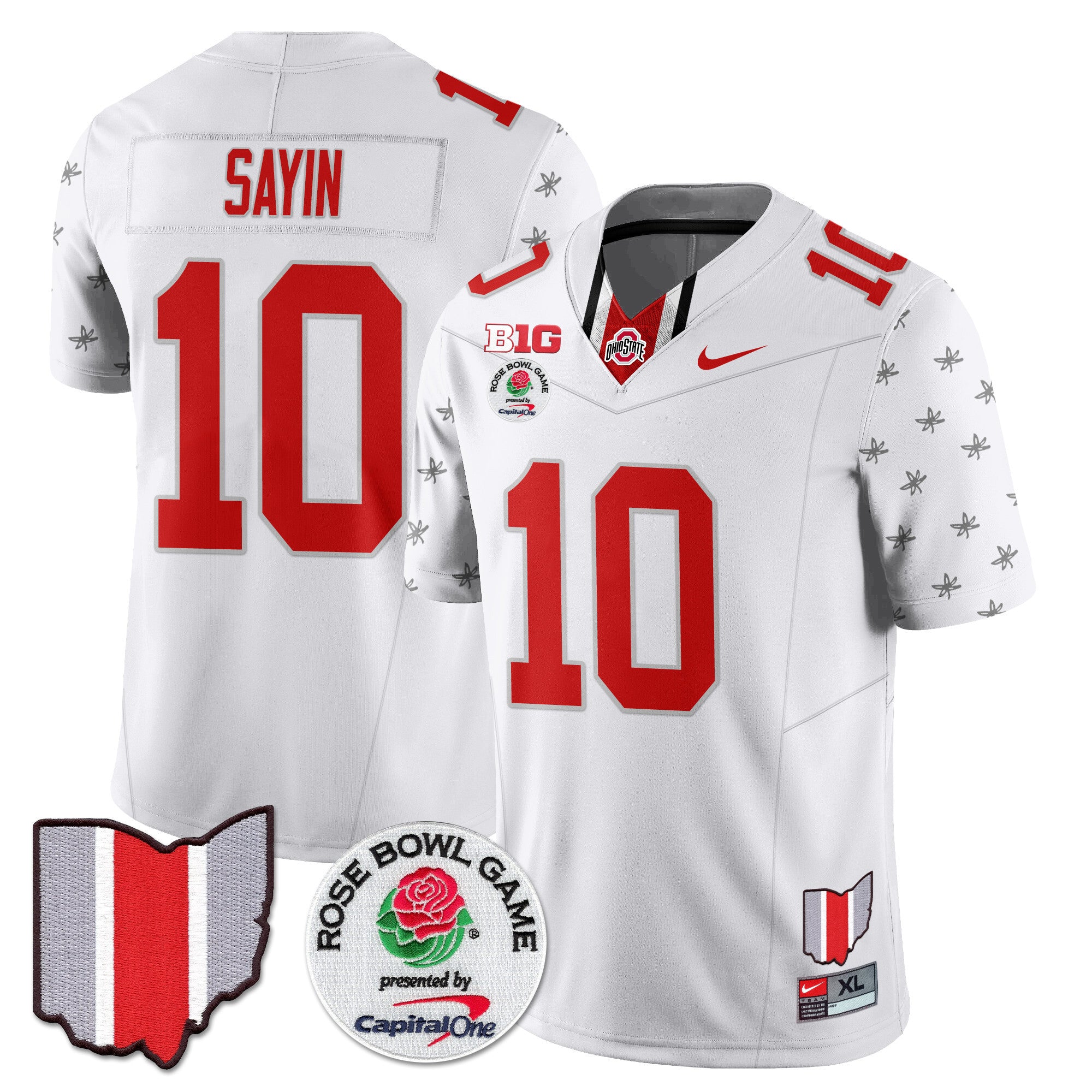 Men's Ohio State Buckeyes 2024 Rose Bowl Jersey N1 - All Stitched