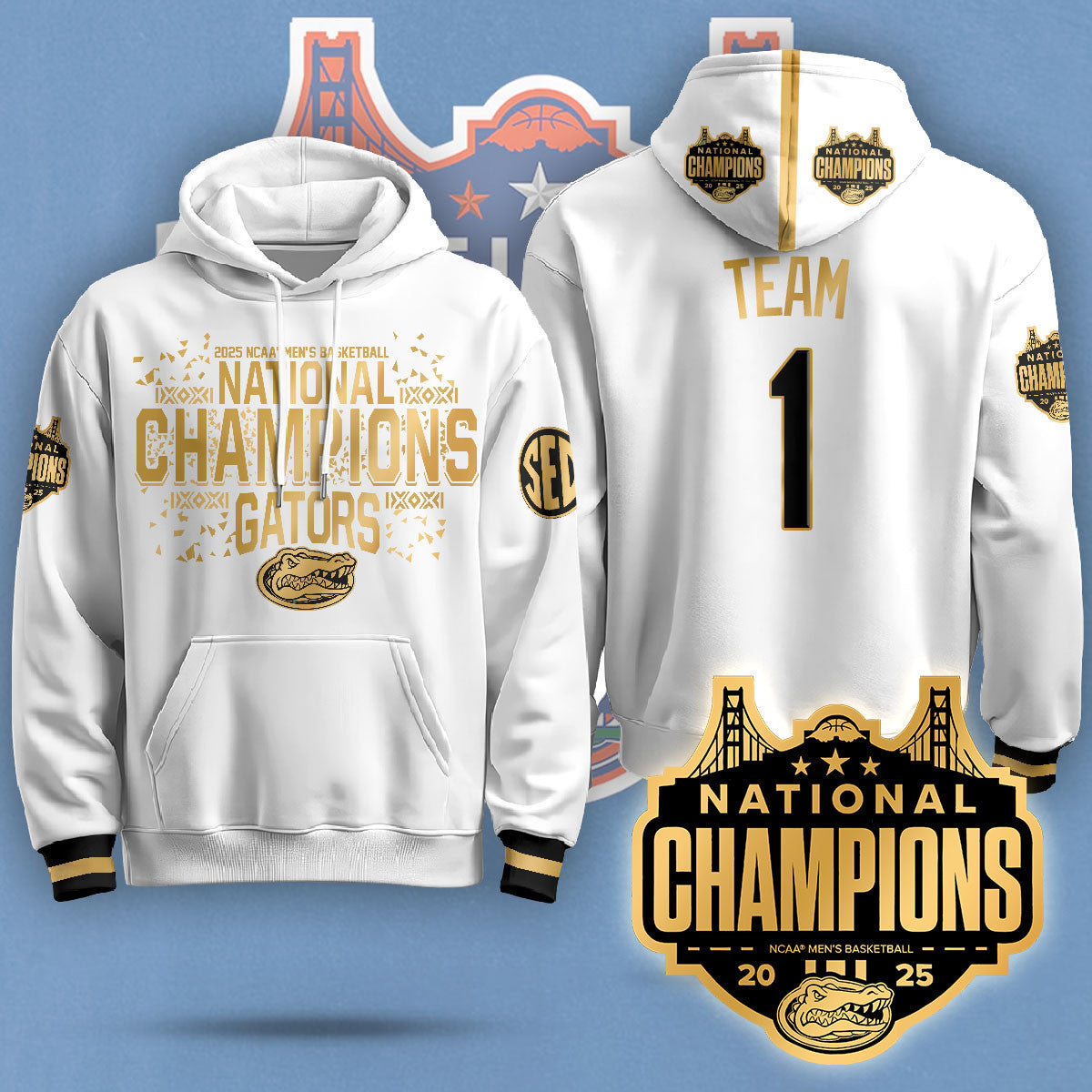 Florida Gators 2025 National Champions Basketball Hoodie N5 - Printed