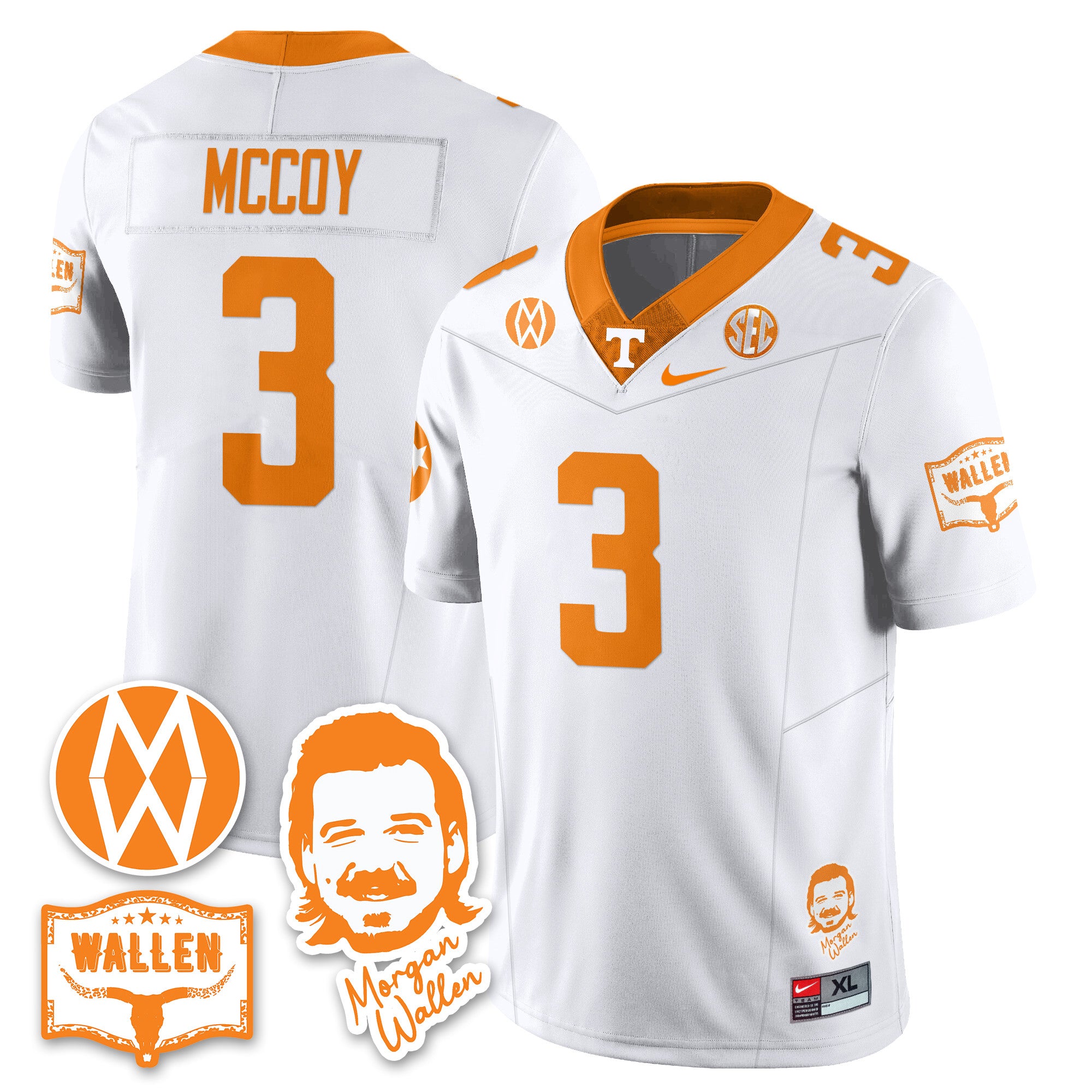 Men's Tennessee Volunteers Morgan Wallen 2025 Jersey - All Stitched