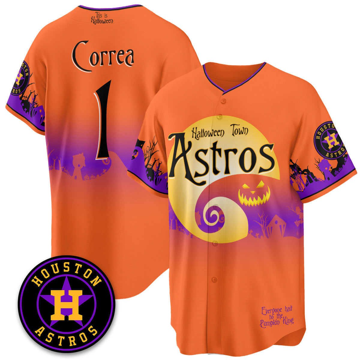 Houston Astros "Halloween Town" Limited Custom Jersey - Stitched