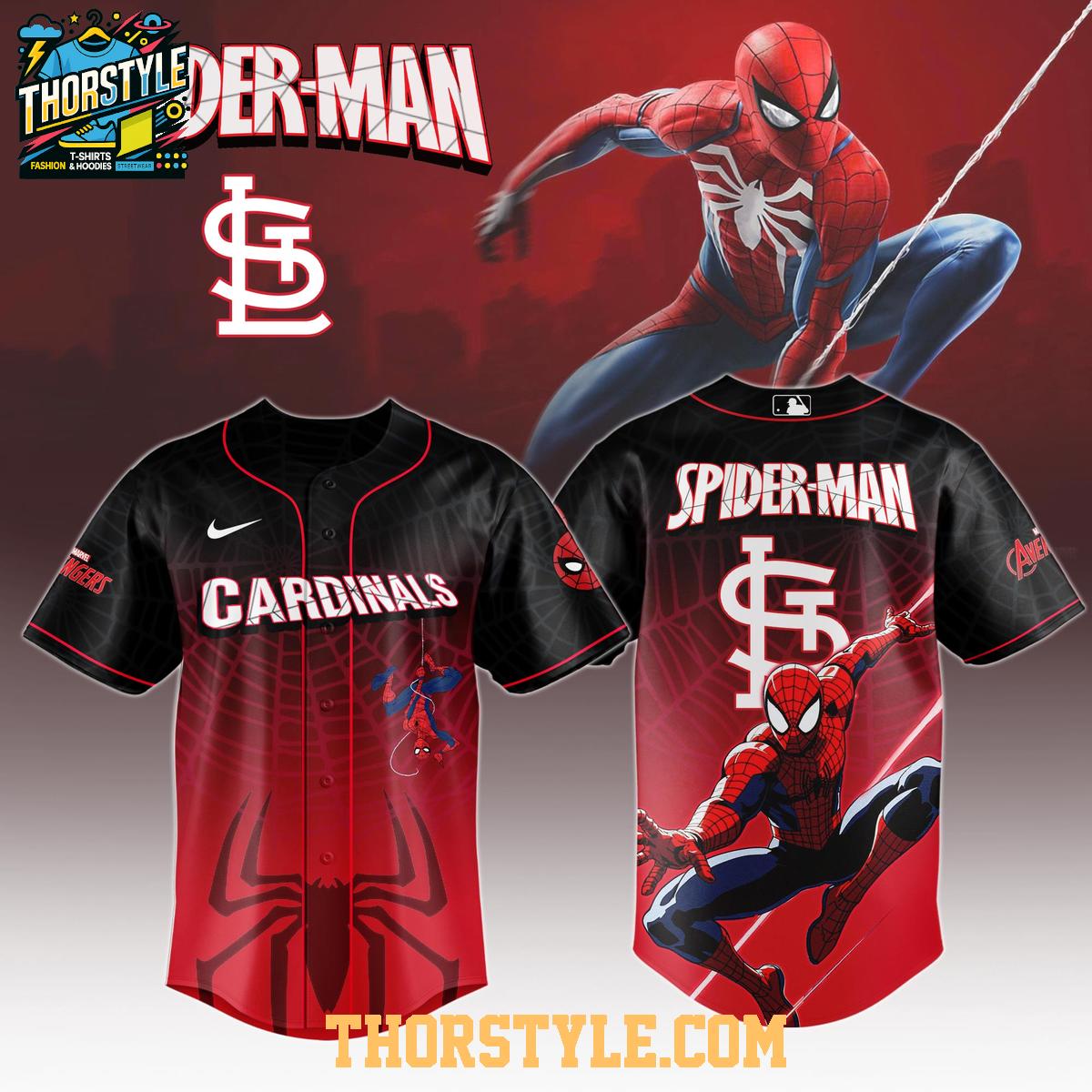 St.Louis Cardinals x Spider Man Game Night 2025 The Hero Baseball Jersey 