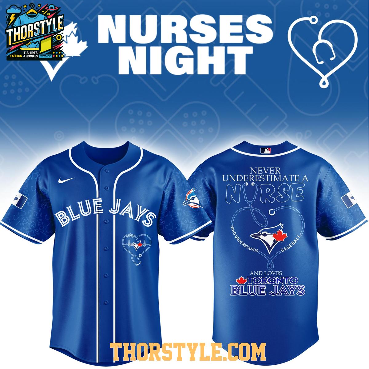 Toronto Blue Jays Nurse Night 2026 MLB Personalized Baseball Jersey 