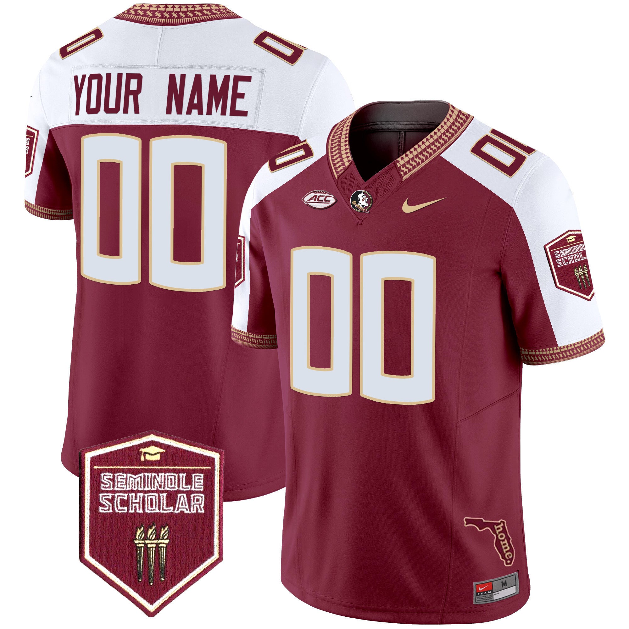 Florida State Seminoles 2025 Seminole Scholar Patch Vapor Limited Custom Jersey - All Stitched