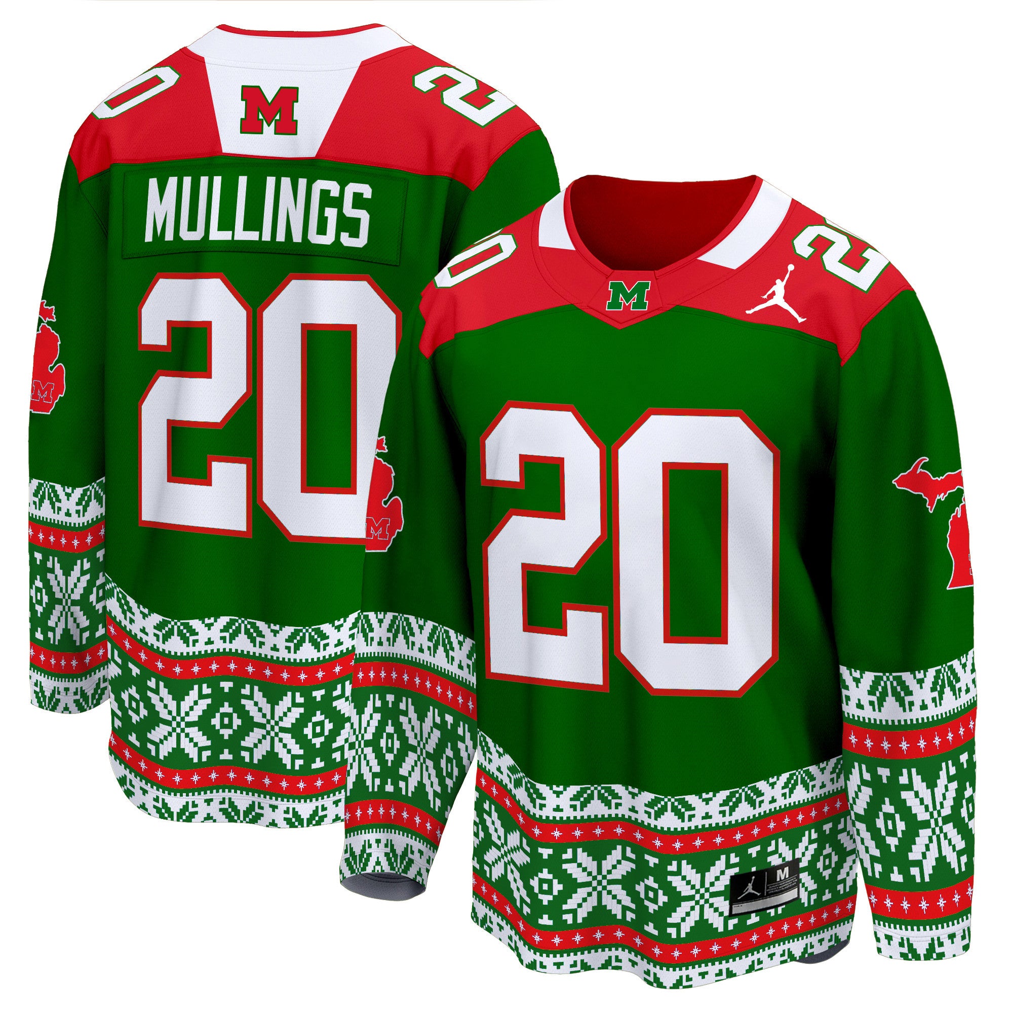 Men's Michigan Wolverines 2024 Christmas Premier Breakaway Jersey - All Printed