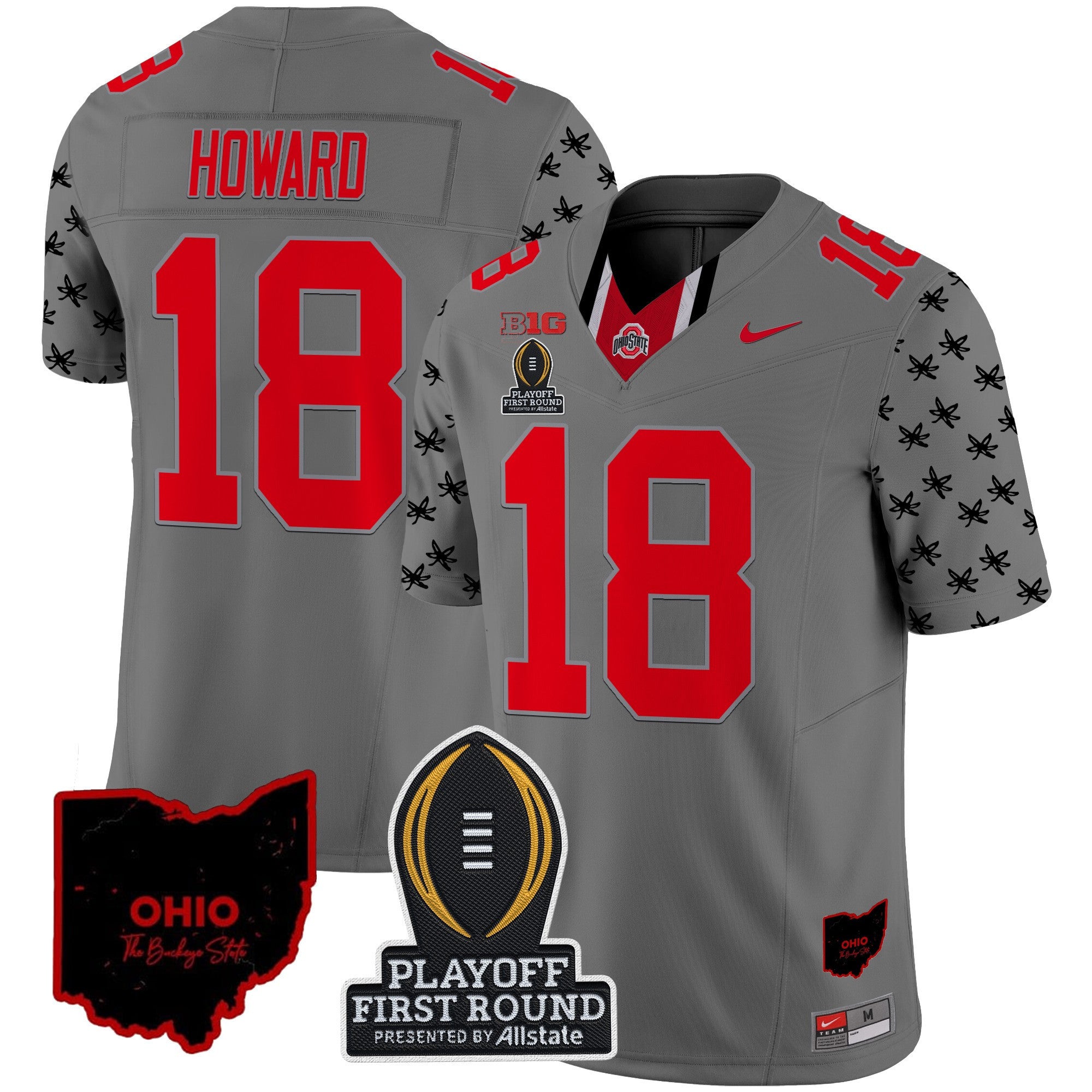 Men's Ohio State Buckeyes 2024 Playoff First Round Patch Vapor Limited Jersey - All Stitched