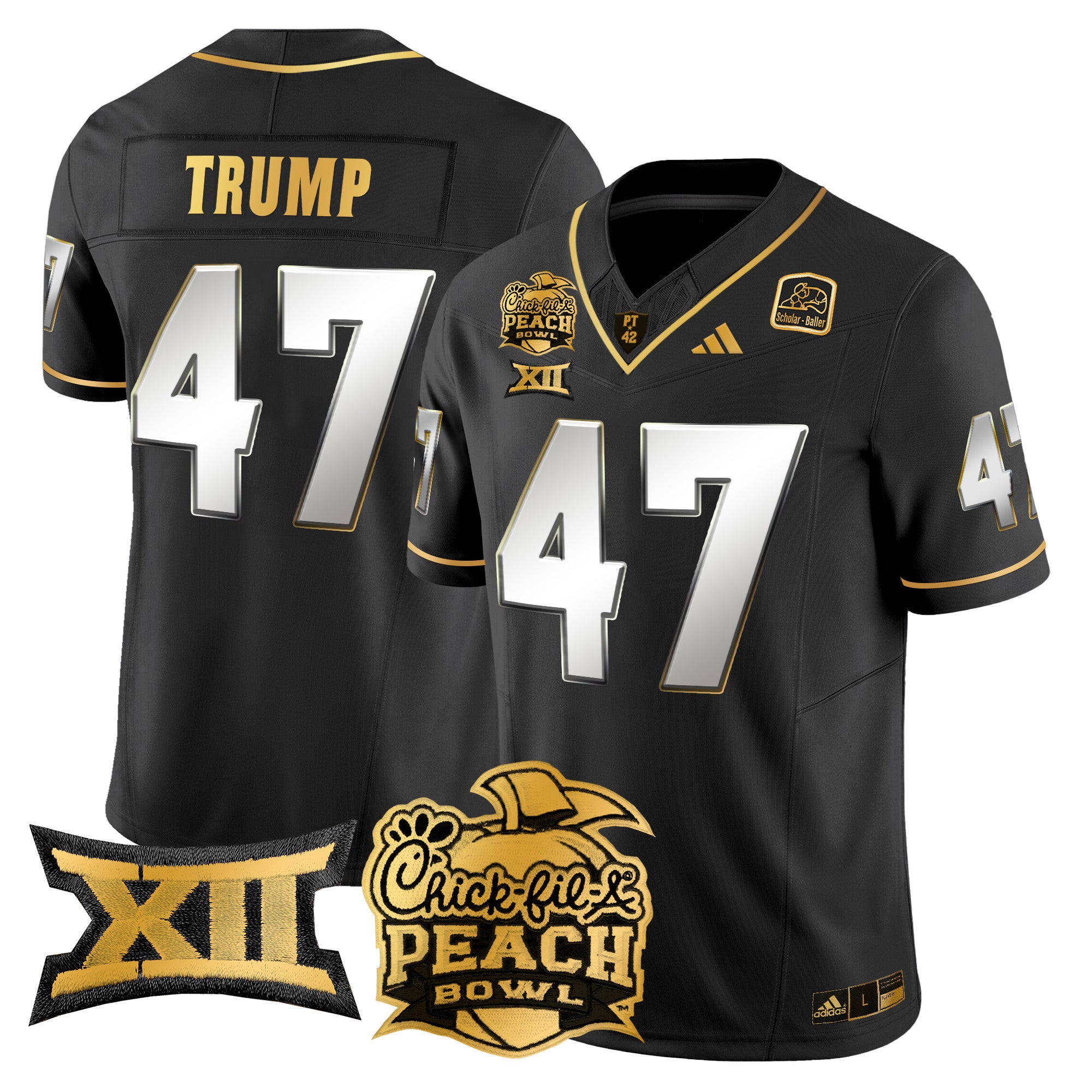Men's Arizona State Sun Devils 2025 Peach Bowl Gold Vapor Limited Jersey - All Stitched