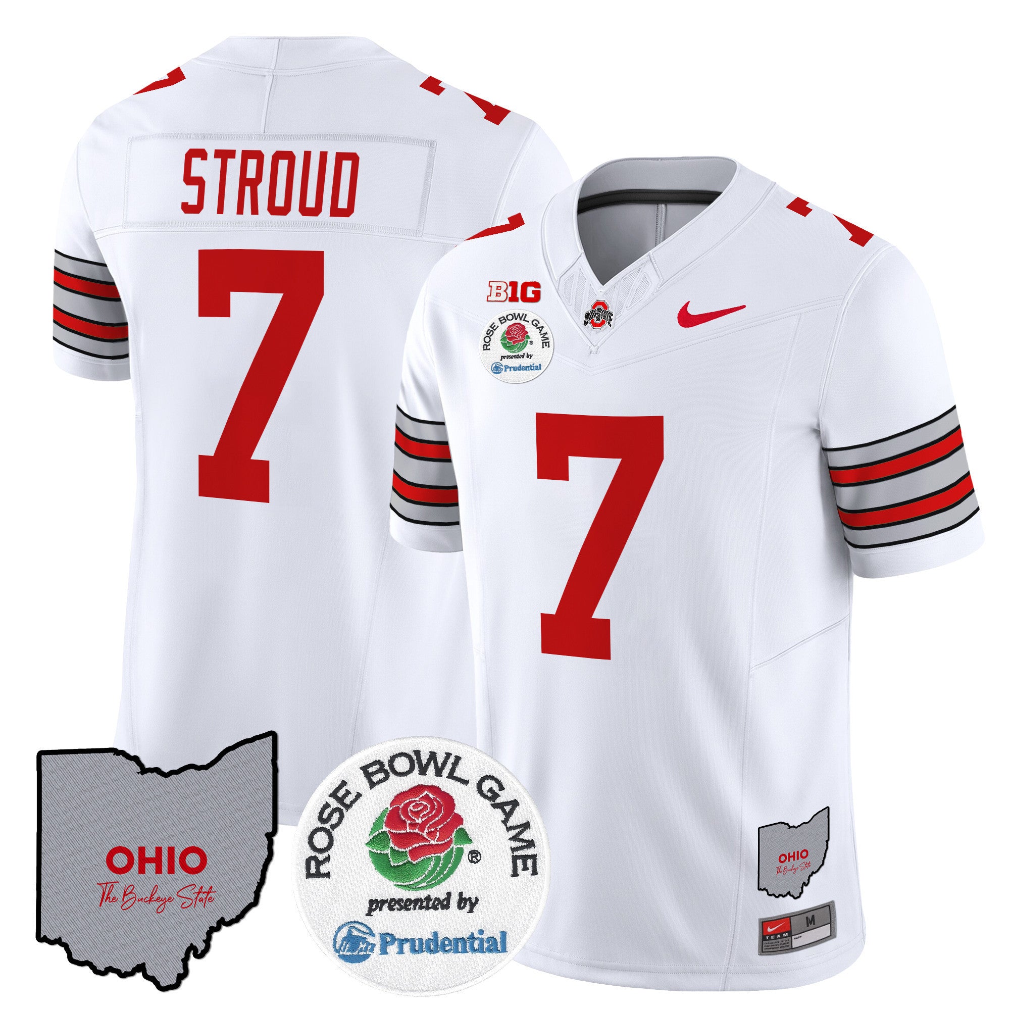 Men's Ohio State Buckeyes 'Heritage Stripe' Rose Bowl Vapor Limited Jersey - All Stitched