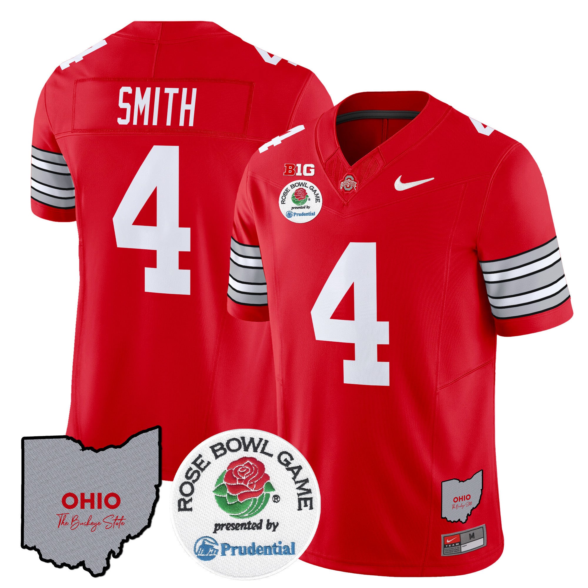 Men's Ohio State Buckeyes 'Heritage Stripe' Rose Bowl Vapor Limited Jersey - All Stitched