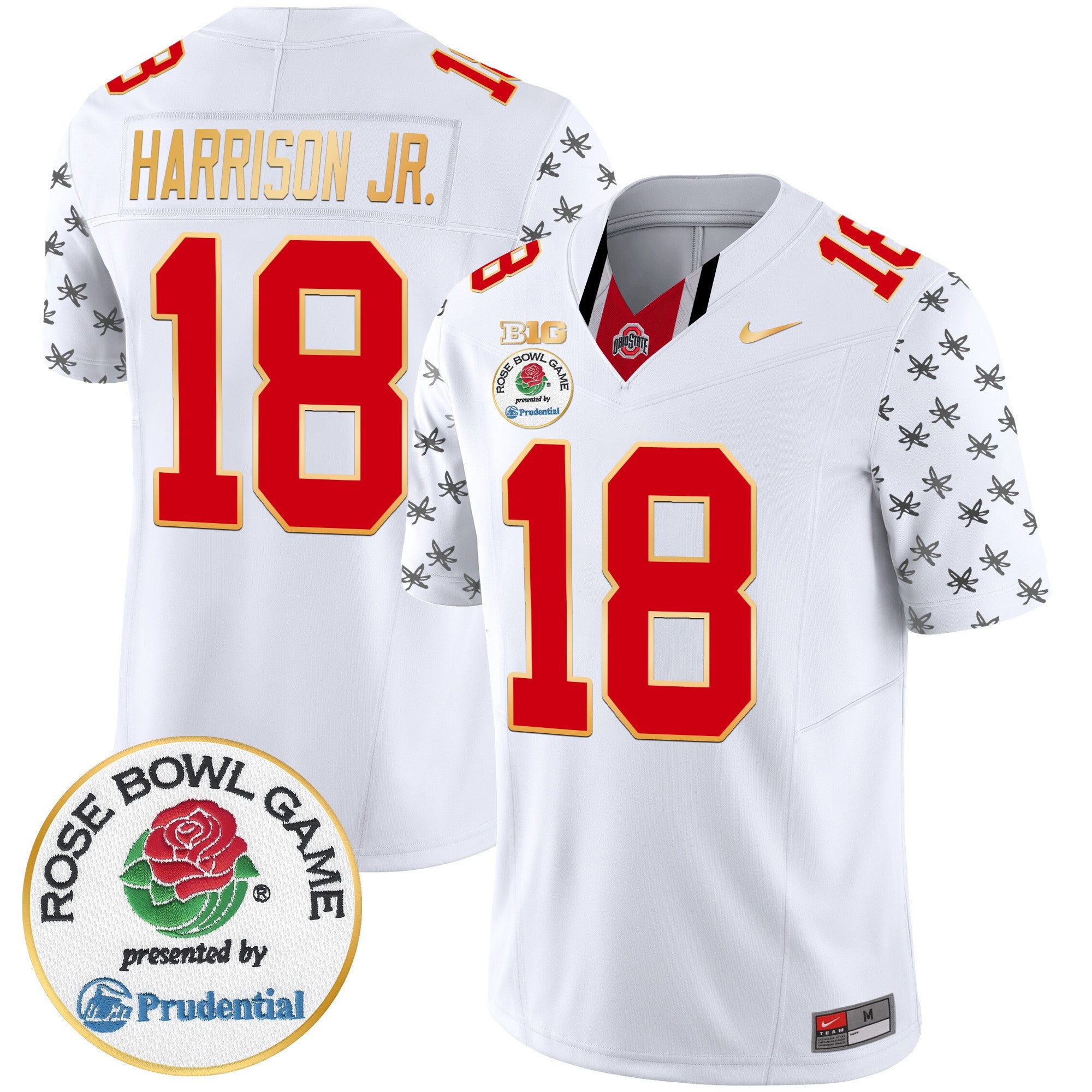 Men's Ohio State Buckeyes Rose Bowl Gold Trim Vapor Limited Jersey - All Stitched