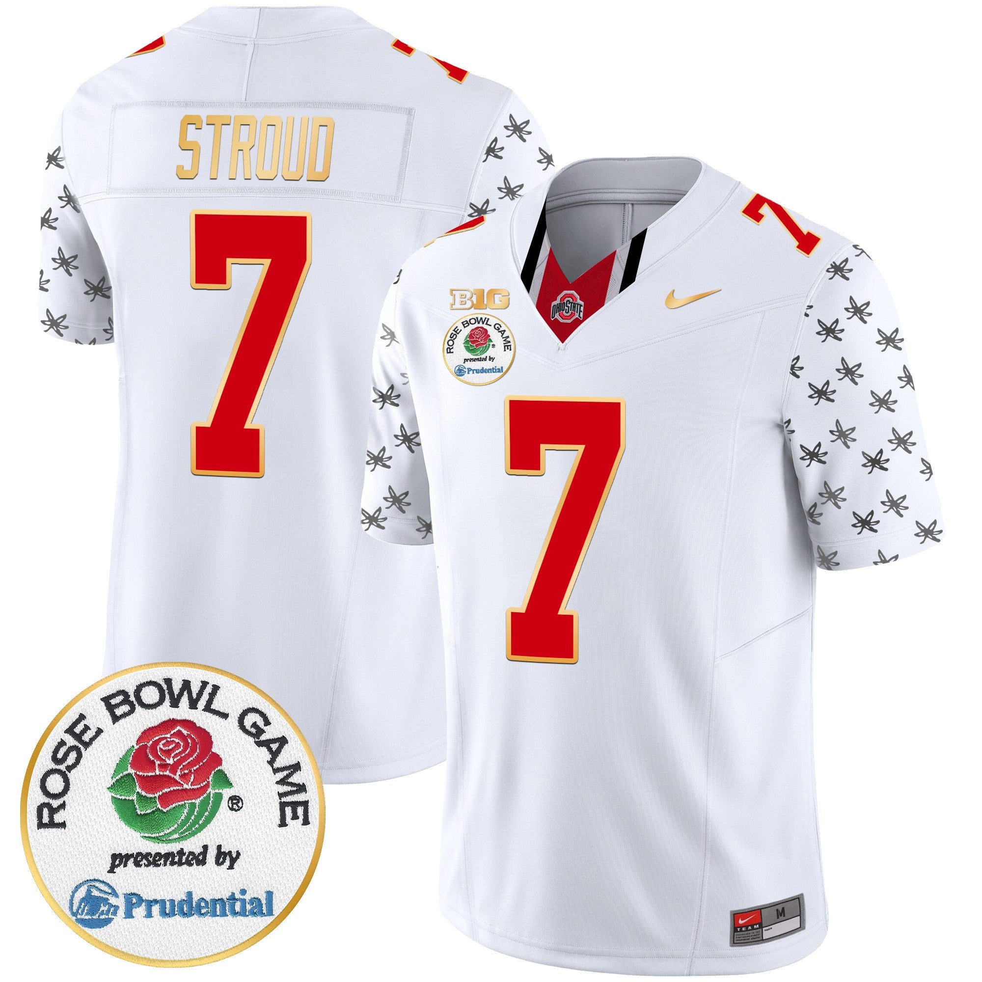 Men's Ohio State Buckeyes Rose Bowl Gold Trim Vapor Limited Jersey - All Stitched