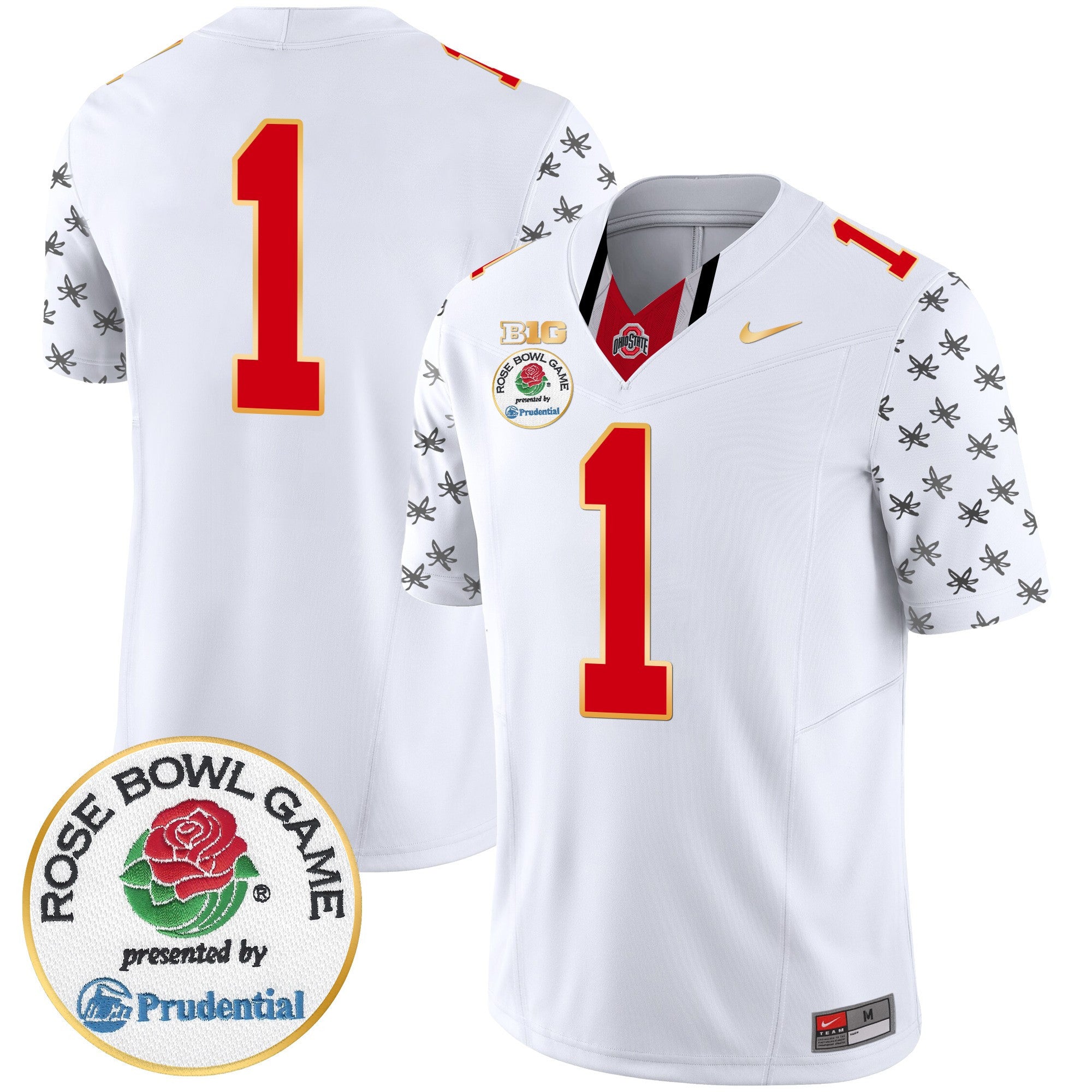 Men's Ohio State Buckeyes Rose Bowl Gold Trim Vapor Limited Jersey - All Stitched