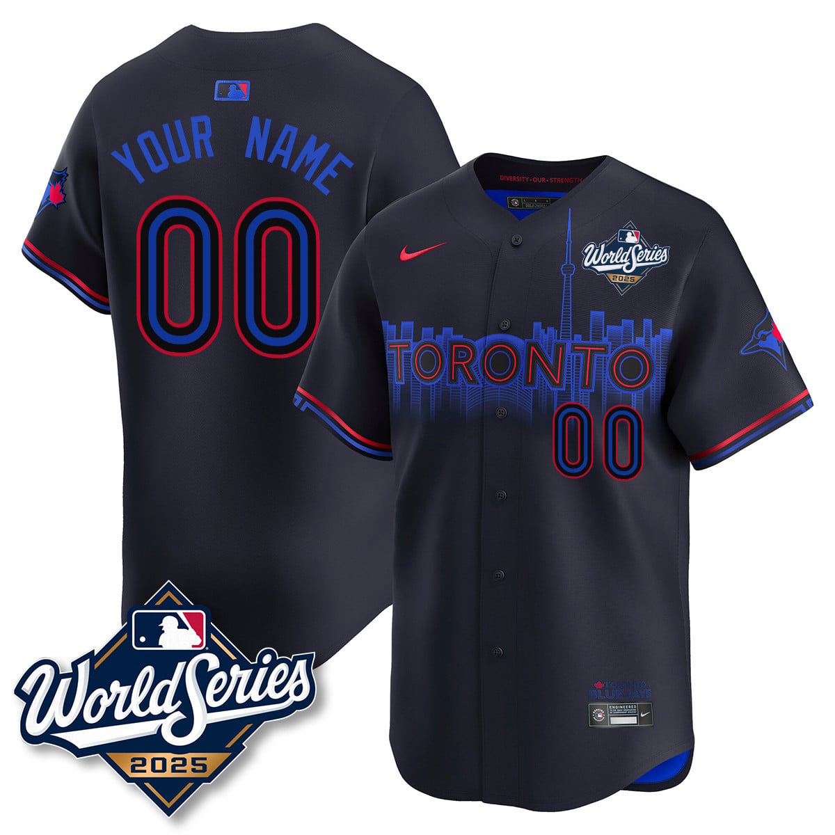 Custom Toronto Blue Jays 2025 World Series Jersey - All Stitched