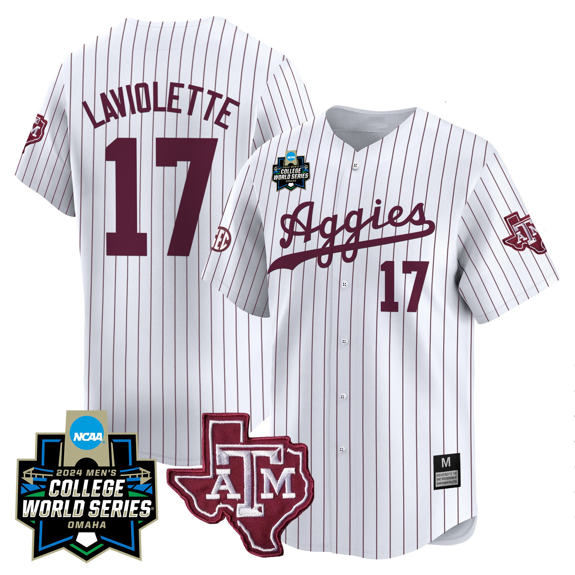 Men's Texas A&M Aggies 2024 College World Series Vapor Premier Limited Jersey - All Stitched