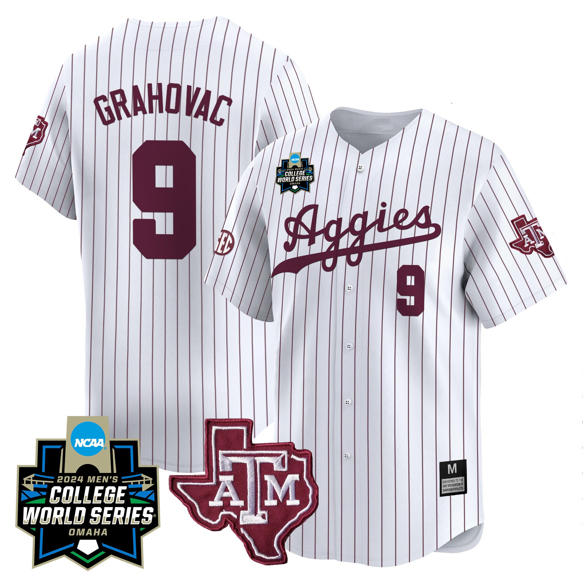 Men's Texas A&M Aggies 2024 College World Series Vapor Premier Limited Jersey - All Stitched