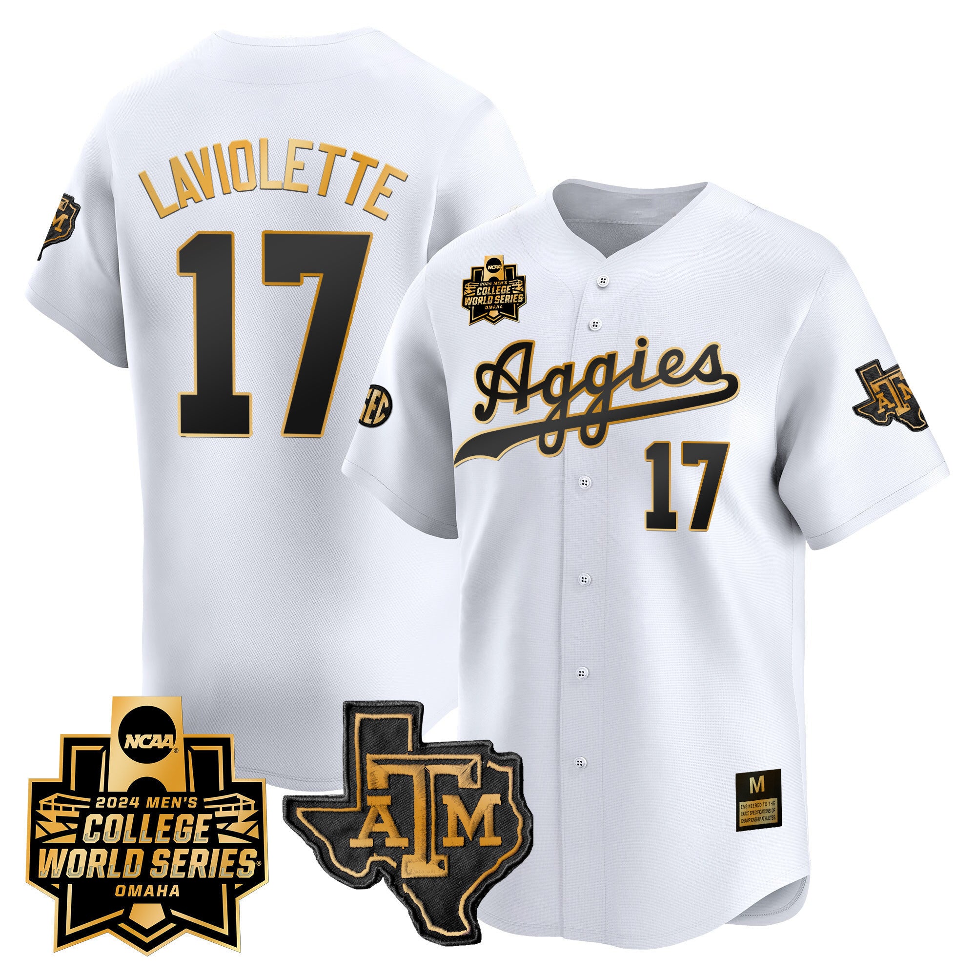 Men's Texas A&M Aggies 2024 College World Series Vapor Premier Limited Jersey - All Stitched
