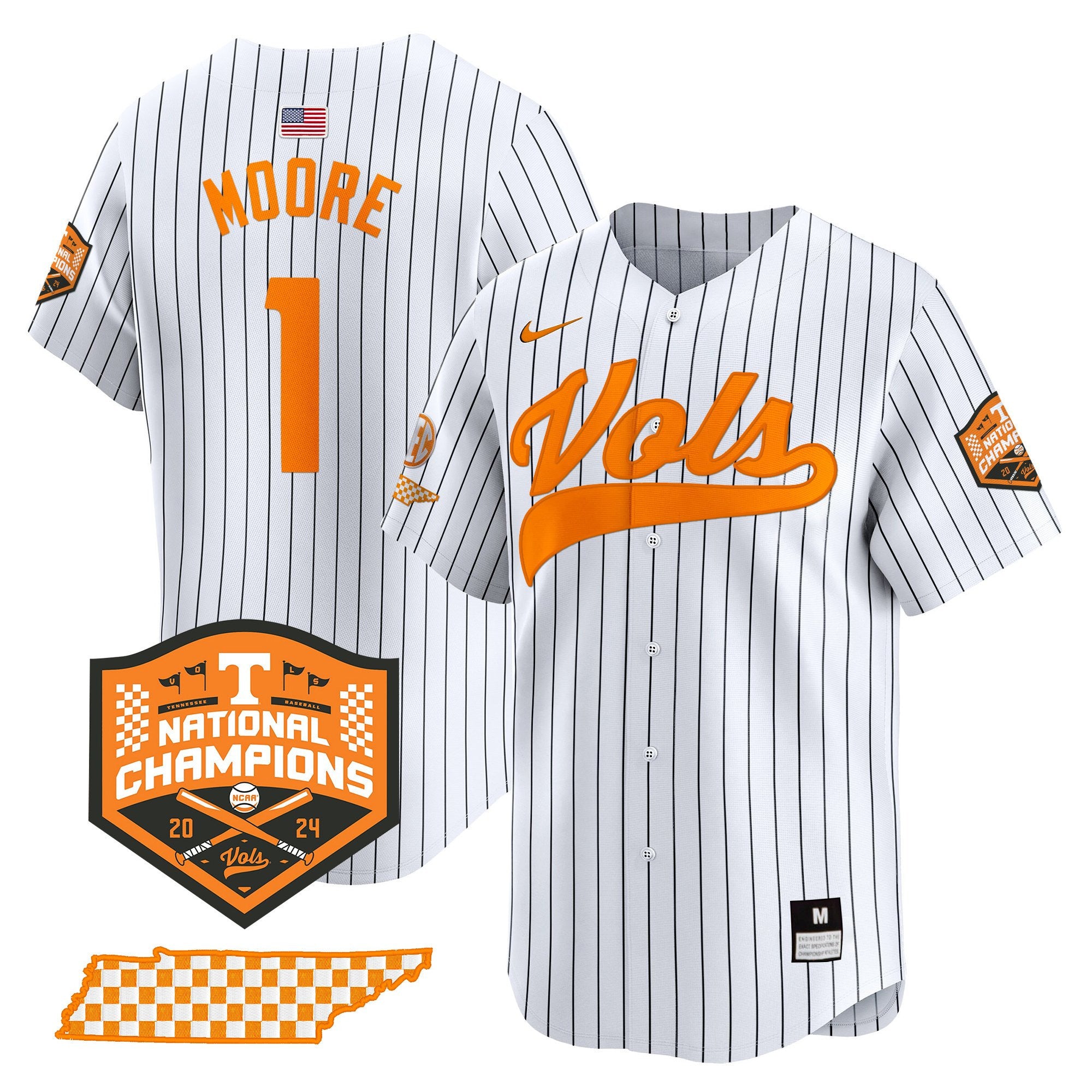 Men's Tennessee Volunteers 2024 Champions Vapor Premier Limited Jersey - All Stitched