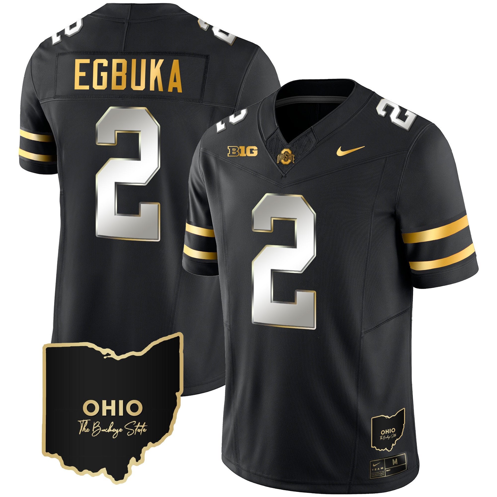 Men's Ohio State Buckeyes 2023 Vapor Limited Gold Jersey - Ohio Patch - All Stitched