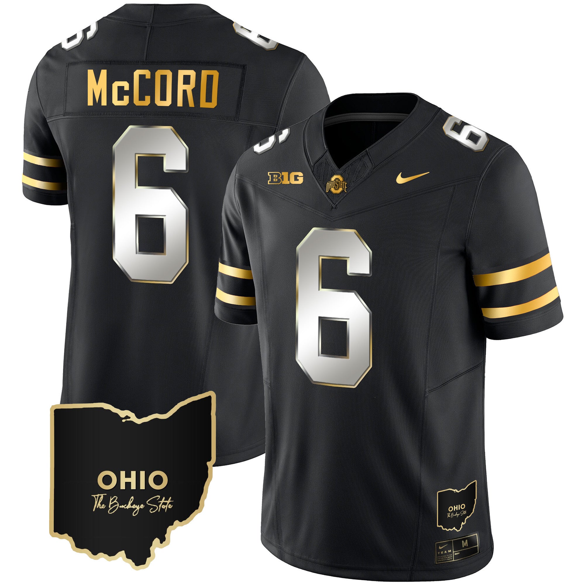 Men's Ohio State Buckeyes 2023 Vapor Limited Gold Jersey - Ohio Patch - All Stitched