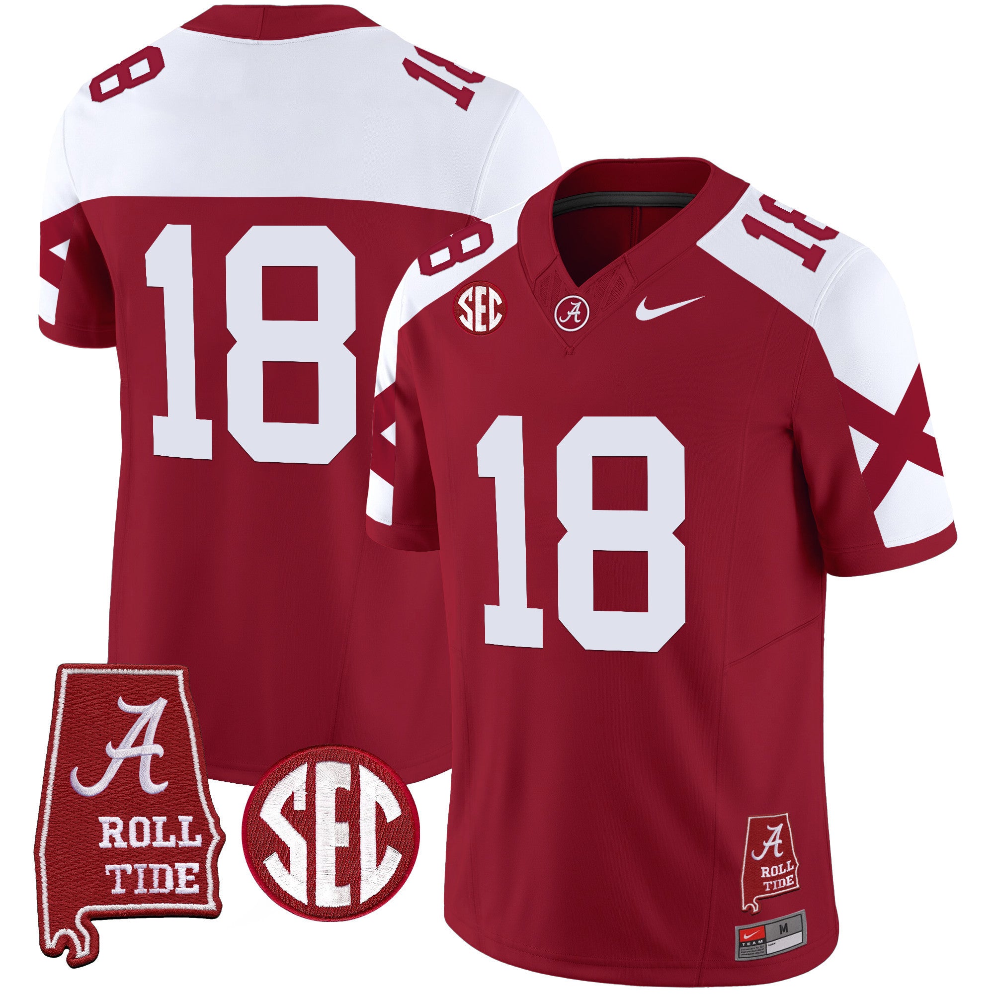 Men's Alabama Crimson Tide Vapor Limited Jersey V6 - Alabama Map - All Stitched