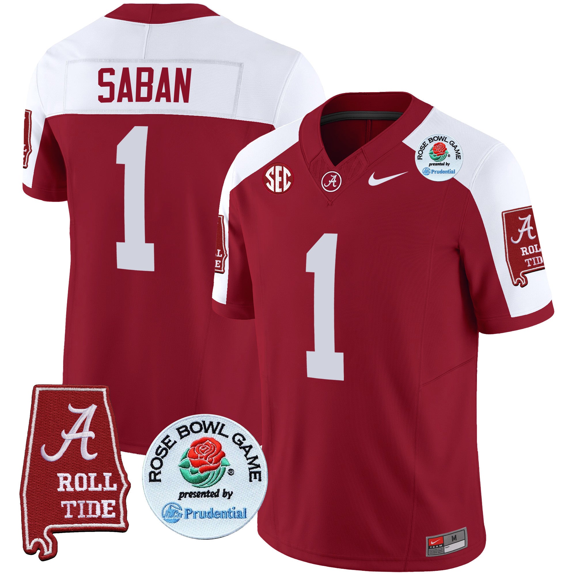 Men's Alabama Crimson Tide Rose Bowl Patch Vapor Limited Jersey - All Stitched