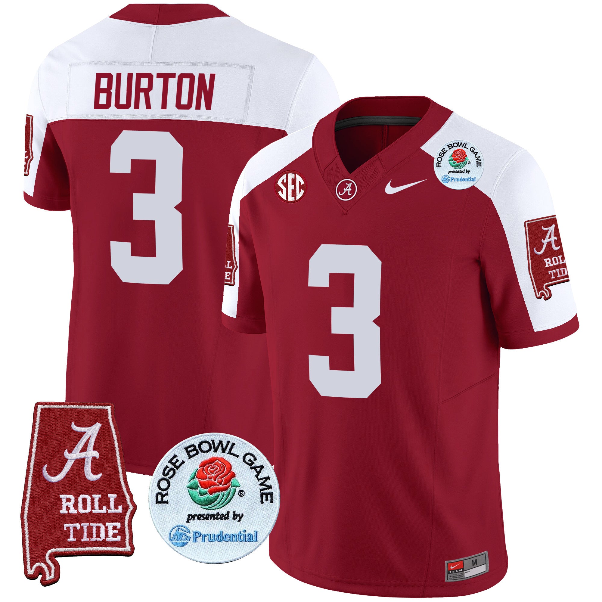 Men's Alabama Crimson Tide Rose Bowl Patch Vapor Limited Jersey - All Stitched