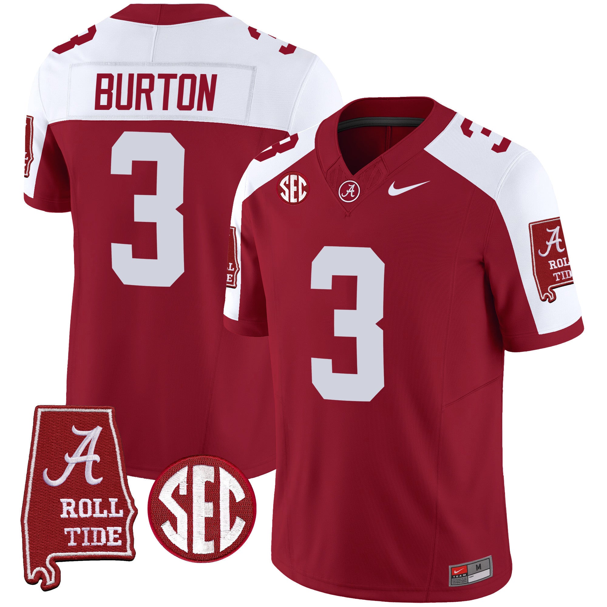 Men's Alabama Crimson Tide Vapor Limited Jersey V3 - Alabama Map - All Stitched