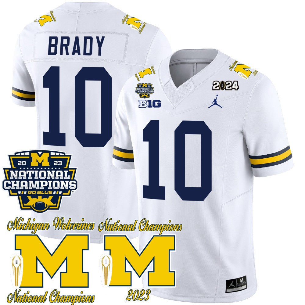 Men's Michigan Wolverines CFP 2023 National Champions Patch Vapor Jersey - All Stitched