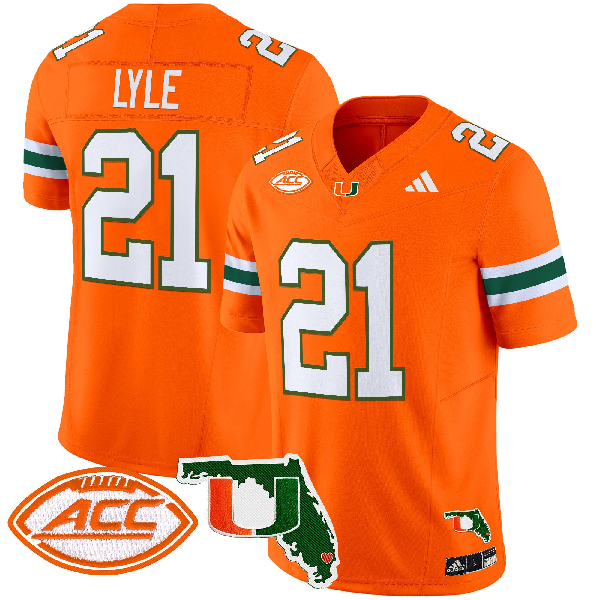 Men's Miami Hurricanes 2024 Florida Patch Vapor Limited Jersey - All Stitched
