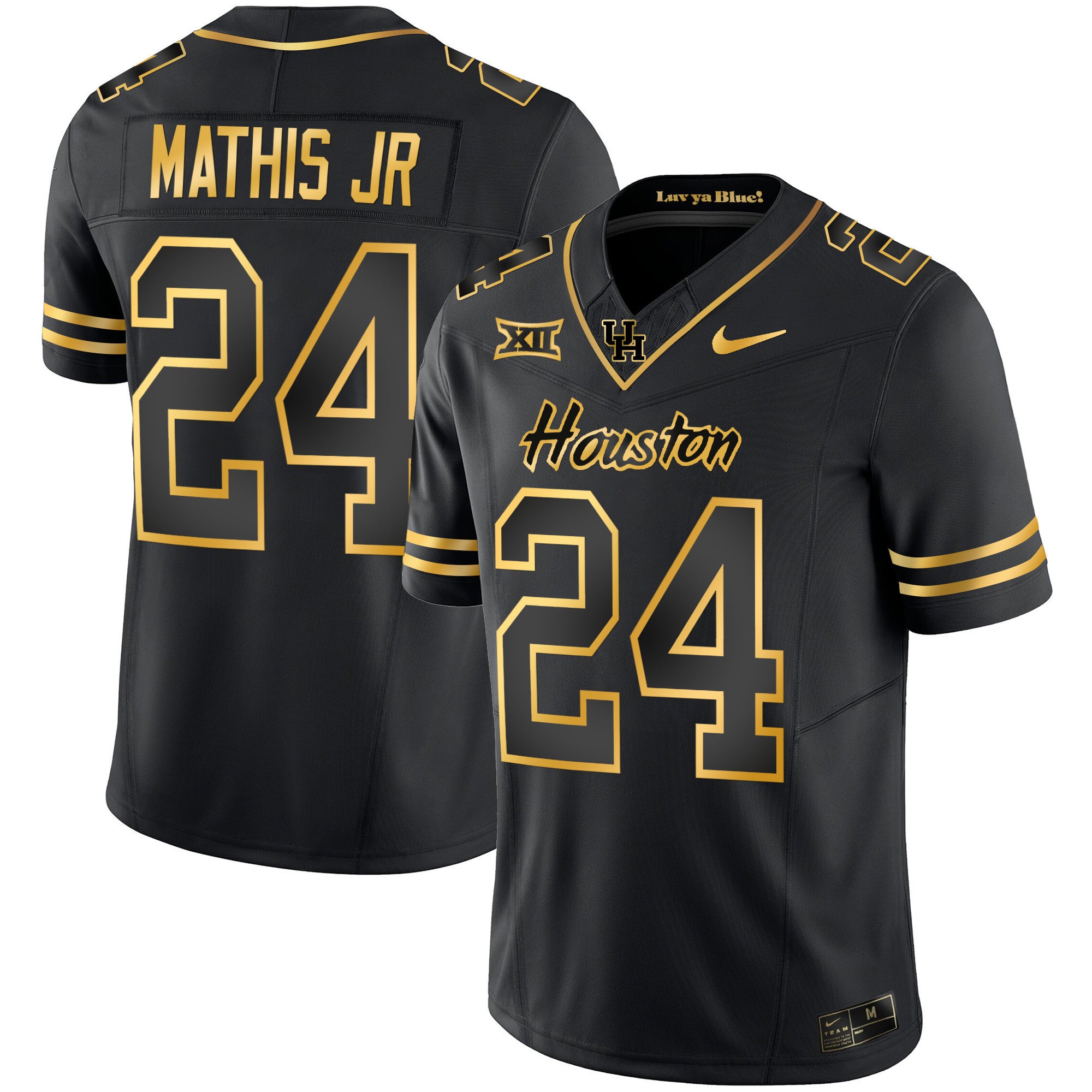 Men's Houston Cougars 2023 Oilers Inspired Gold Jersey - All Stitched