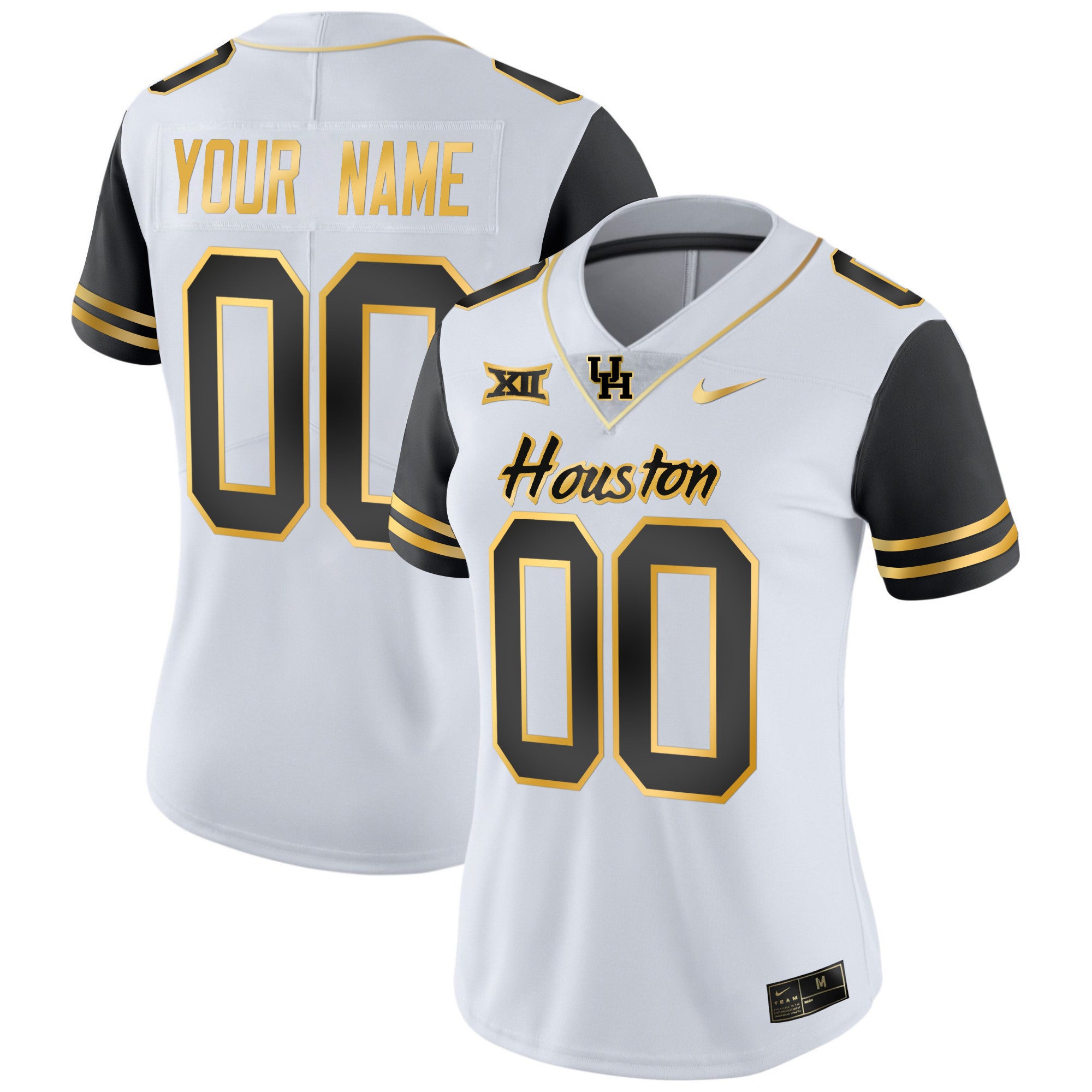 Houston Cougars 2023 Oilers Inspired Gold Custom Jersey - All Stitched