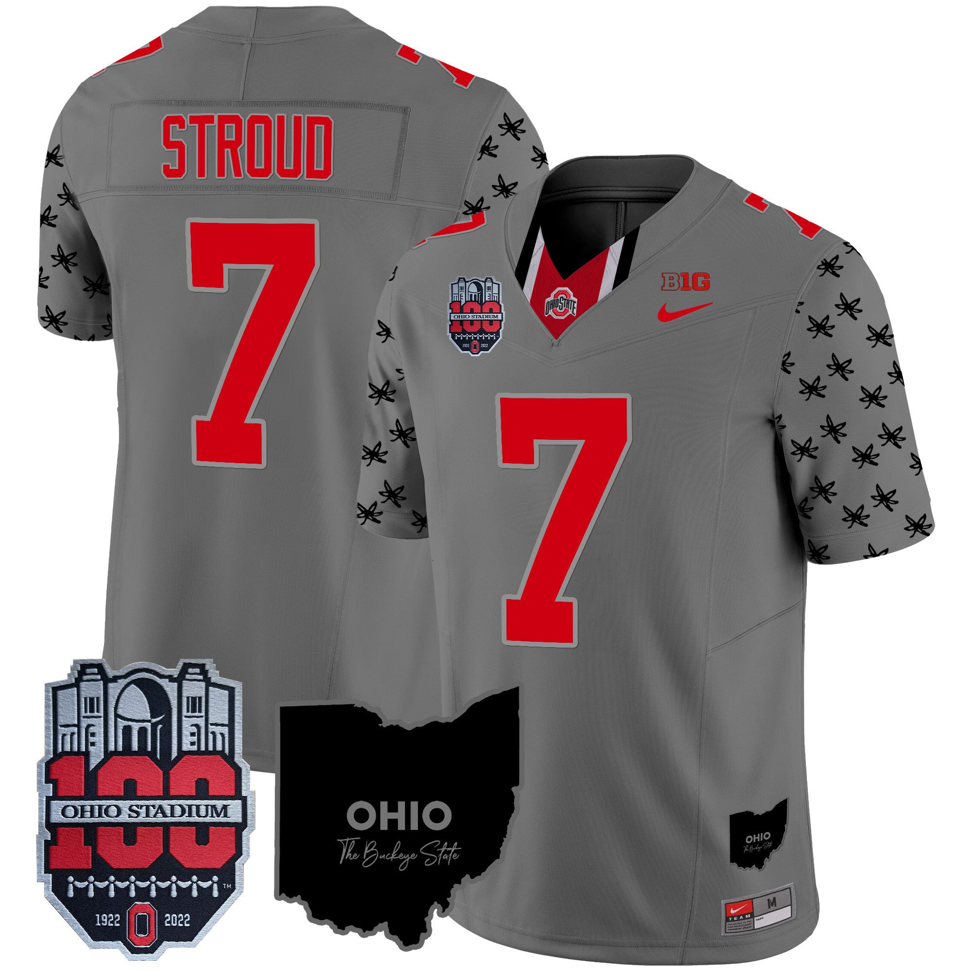 Men's Ohio State Buckeyes 100th Anniversary Patch Vapor Limited Jersey - All Stitched