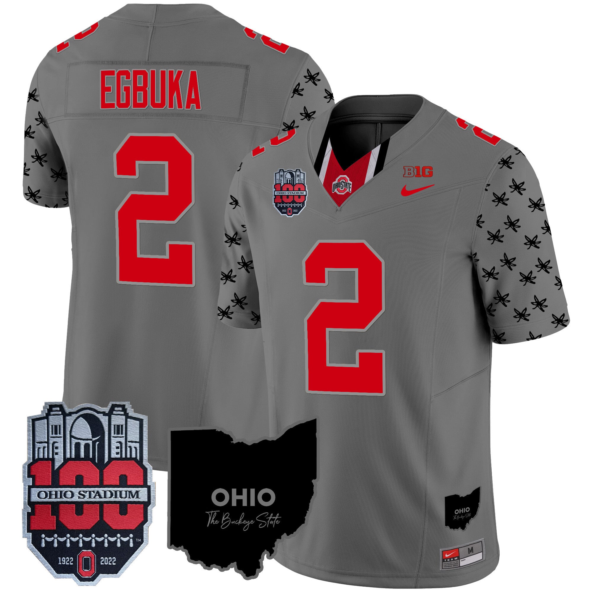Men's Ohio State Buckeyes 100th Anniversary Patch Vapor Limited Jersey - All Stitched