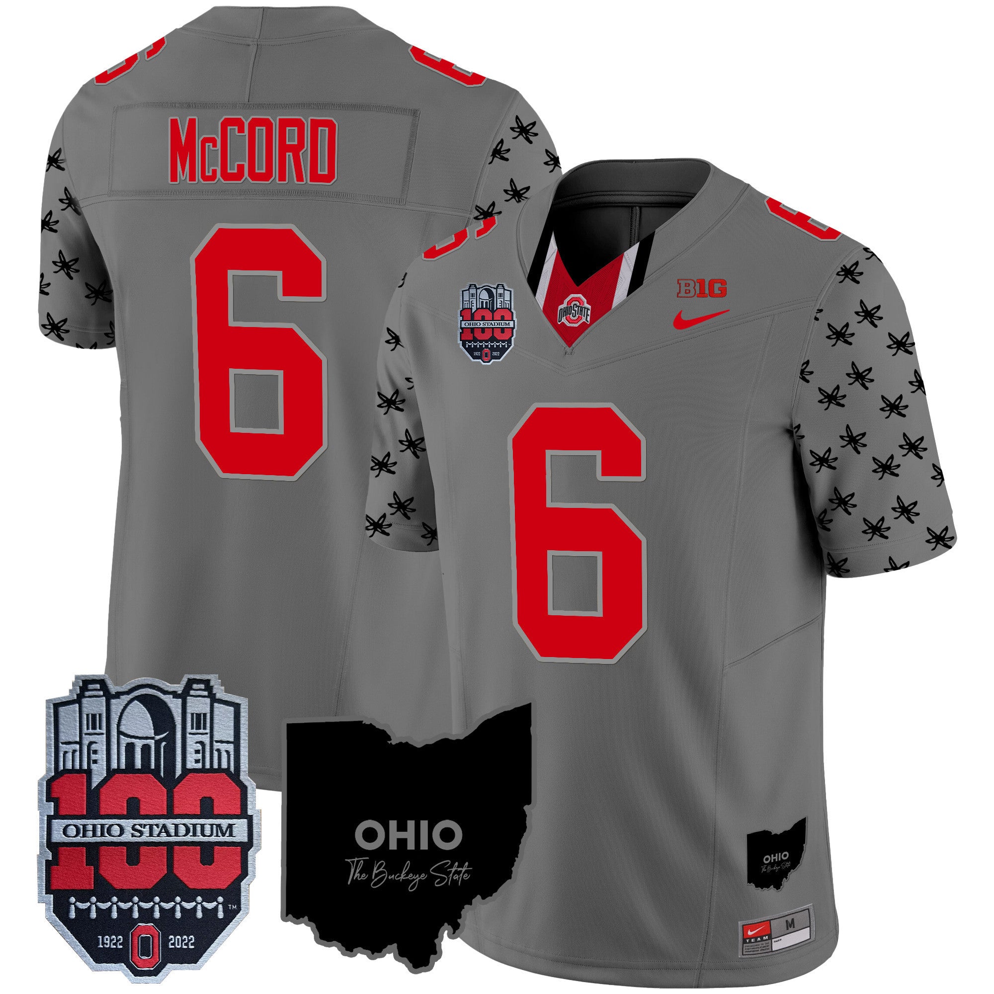Men's Ohio State Buckeyes 100th Anniversary Patch Vapor Limited Jersey - All Stitched